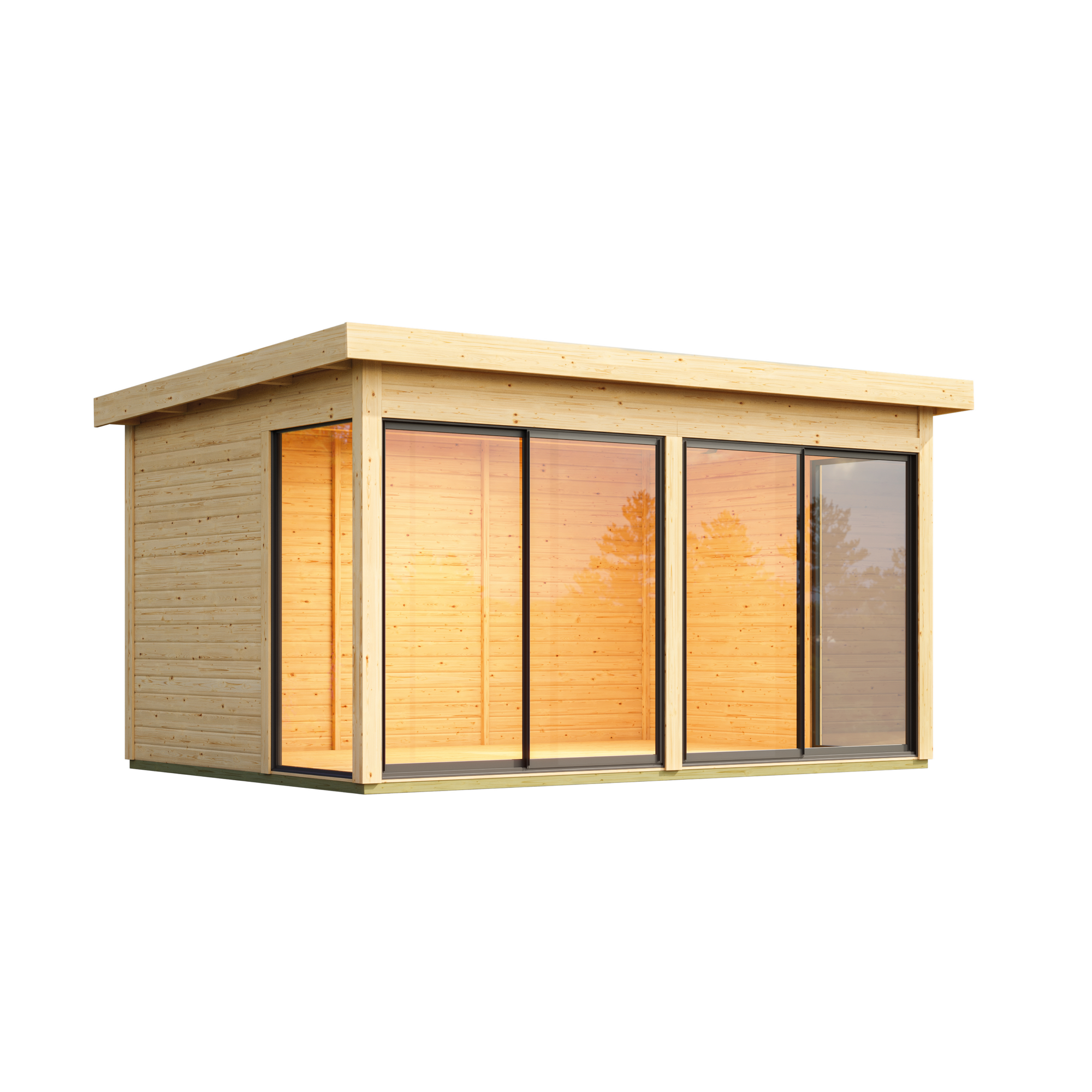 Gartenhaus 'Kubus 5' Fichtenholz naturbelassen 428,5 x 253 x 308,5 cm