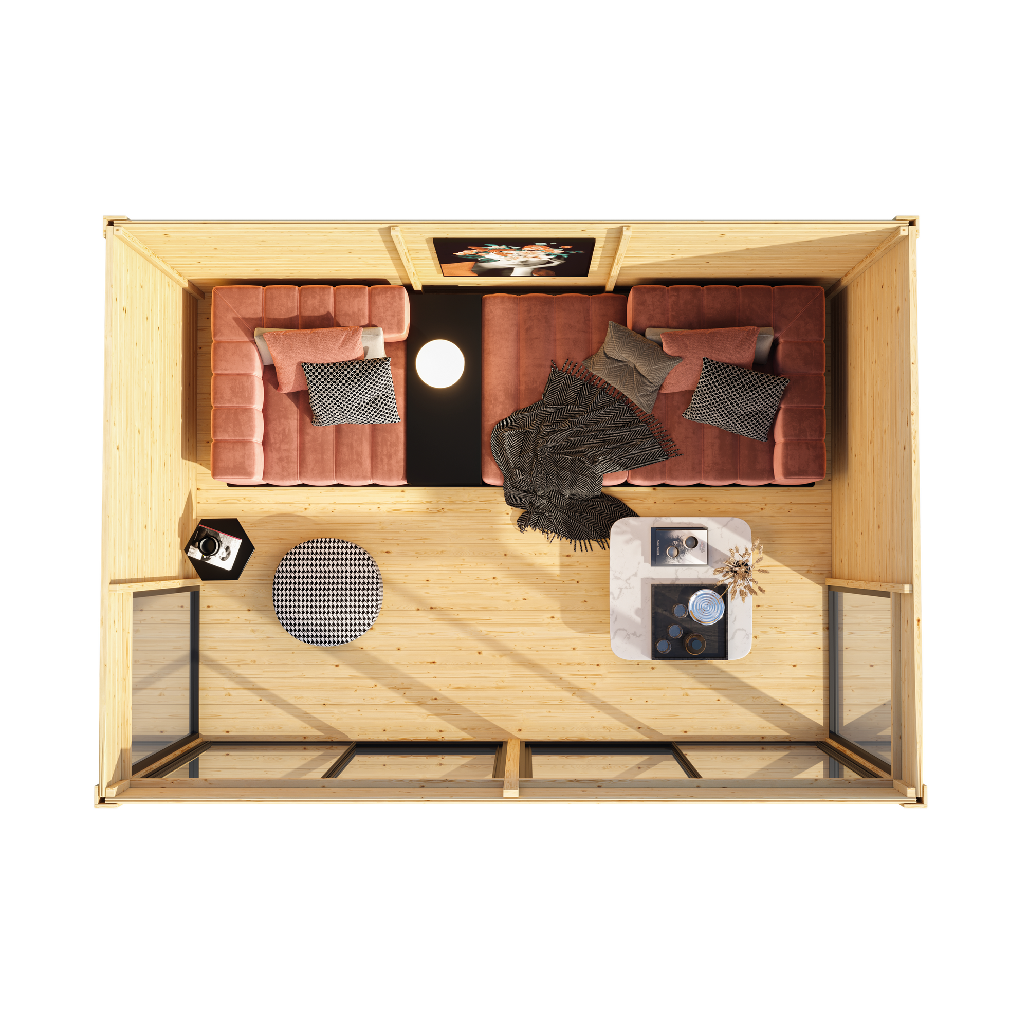 Gartenhaus 'Kubus 5' Fichtenholz naturbelassen 428,5 x 253 x 308,5 cm