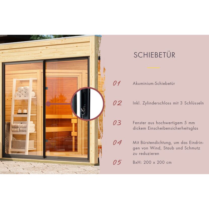 Gartenhaus 'Neptun A' Fichtenholz naturbelassen/anthrazit 276 x 231,5 x 276 cm