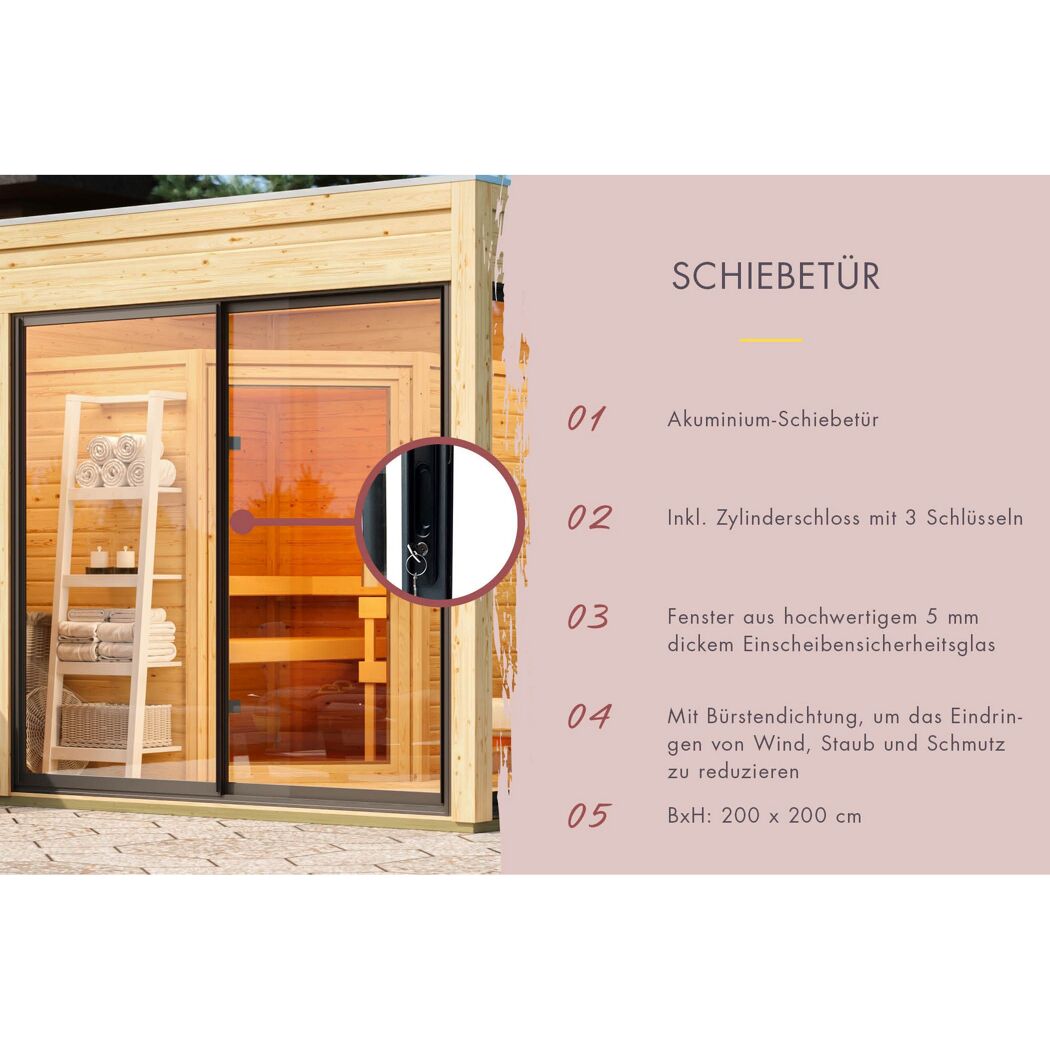 Gartenhaus-Set 'Neptun A' Fichtenholz naturbelassen/anthrazit 537,5 x 231,5 x 276 cm