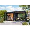 Gartenhaus-Set 'Neptun B' Fichtenholz anthrazit/anthrazit 537,5 x 231,5 x 276 cm