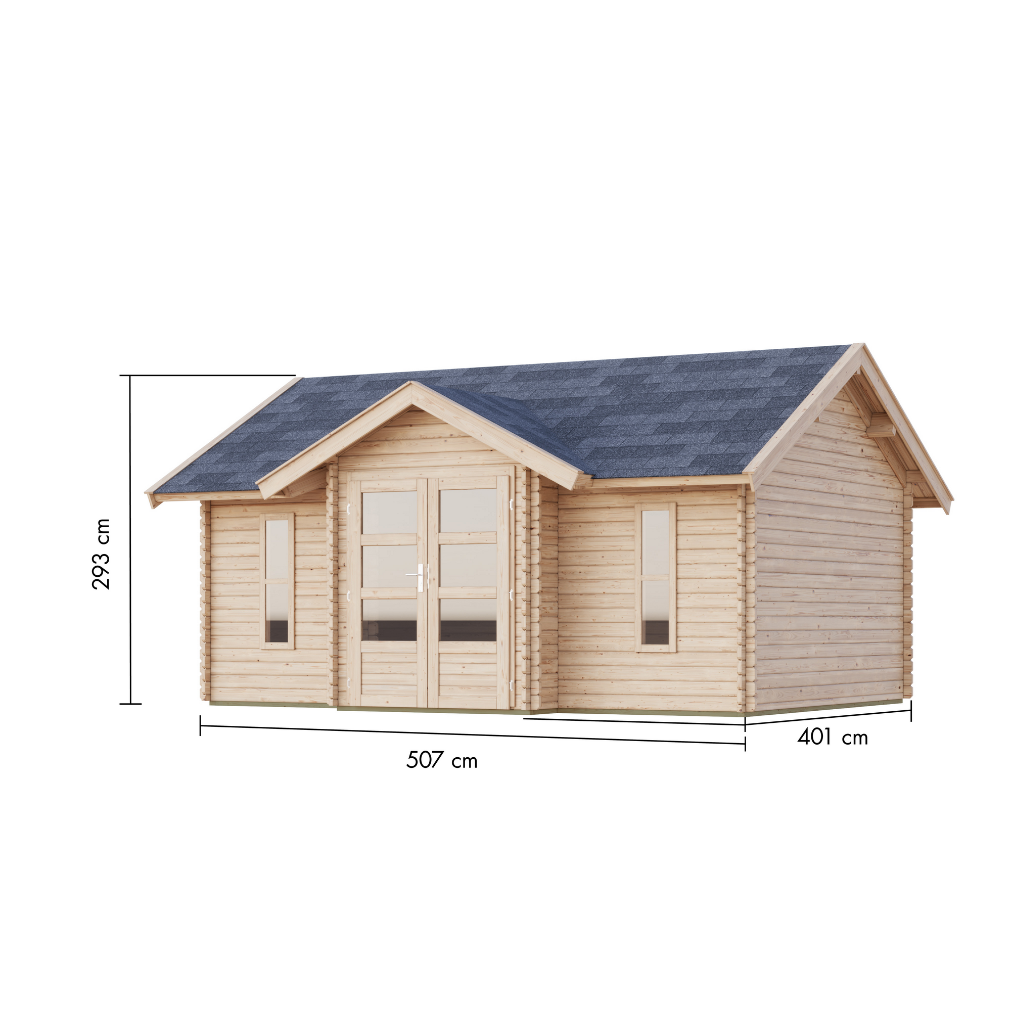 Gartenhaus 'Braband' Fichtenholz ohne Boden naturbelassen 507 x 293 x 401 cm