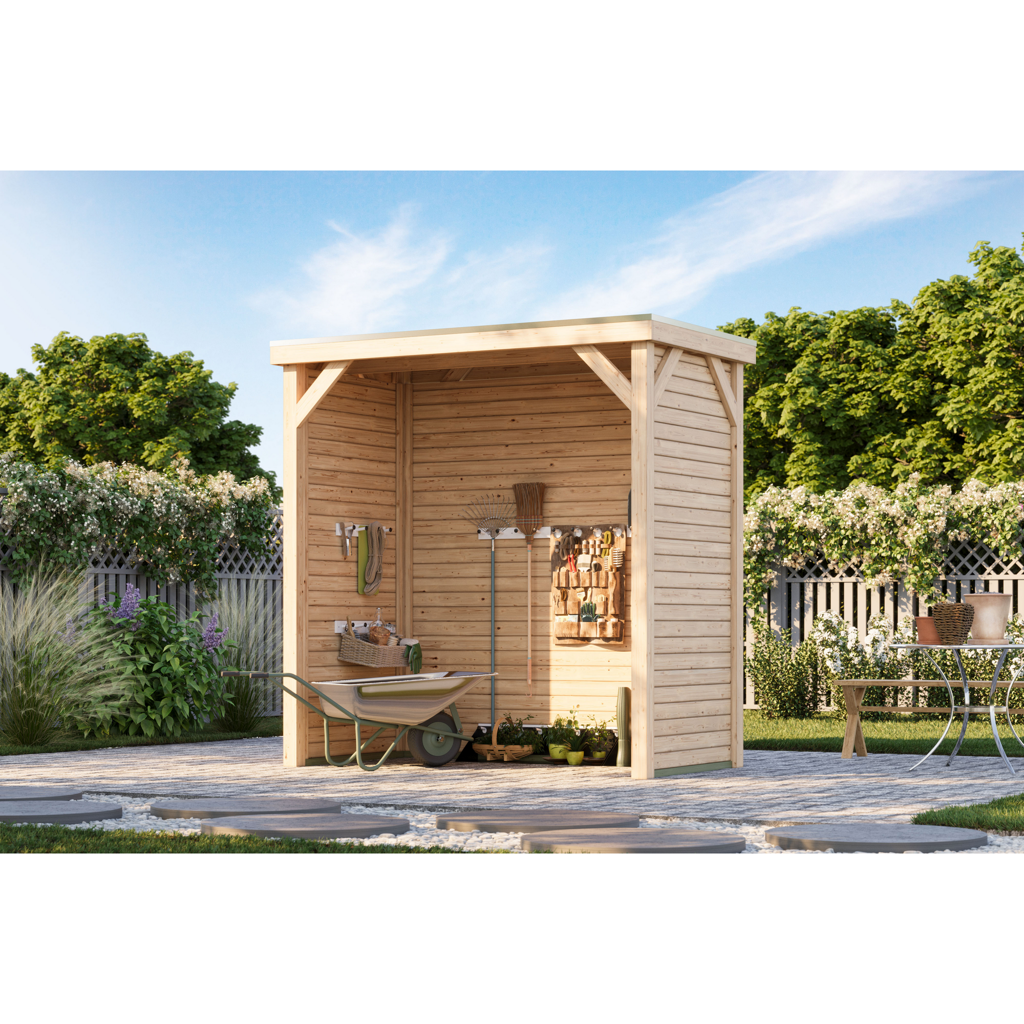 Pavillon 'Baros halb' naturbelassen 242 x 243 x 135,5 cm