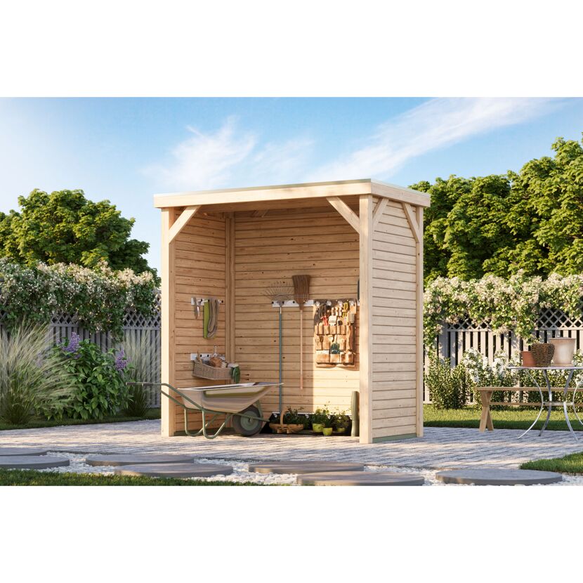 Pavillon 'Baros halb' naturbelassen 242 x 243 x 135,5 cm