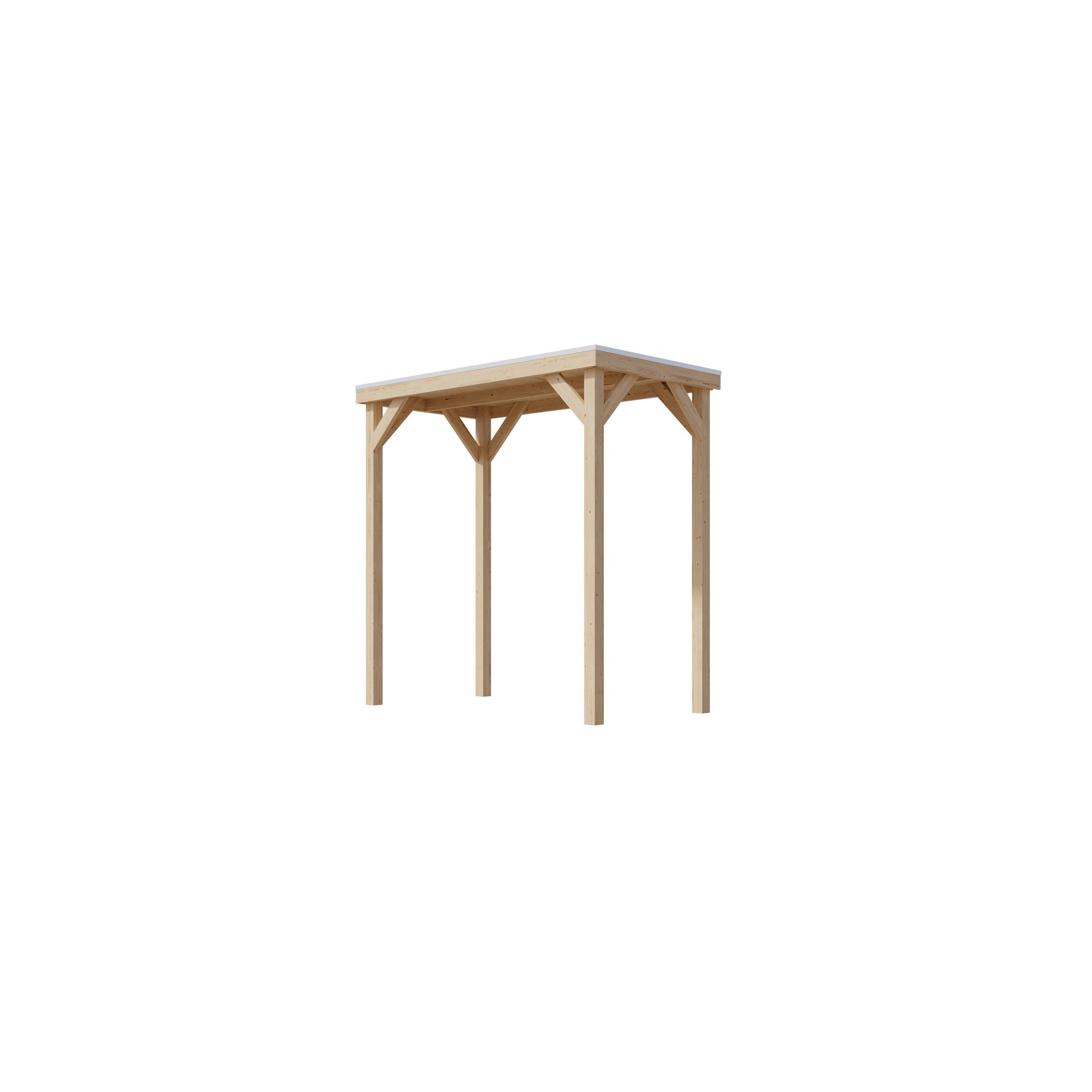 Pavillon 'Baros halb' naturbelassen 242 x 243 x 135,5 cm