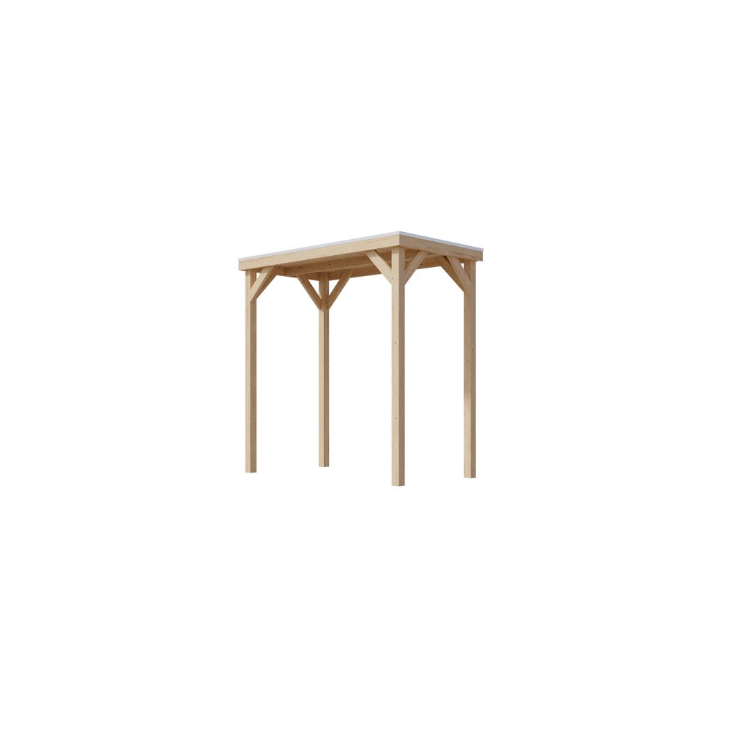 Pavillon 'Baros halb' naturbelassen 242 x 243 x 135,5 cm