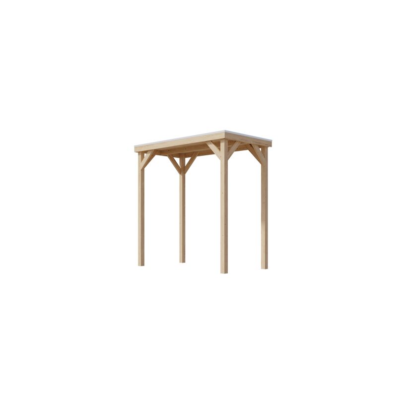 Pavillon 'Baros halb' naturbelassen 242 x 243 x 135,5 cm