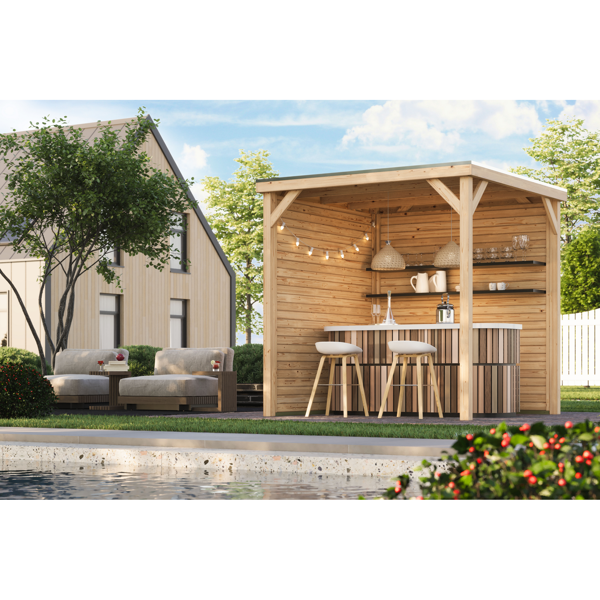 Pavillon 'Baros' naturbelassen 242 x 243 x 242 cm