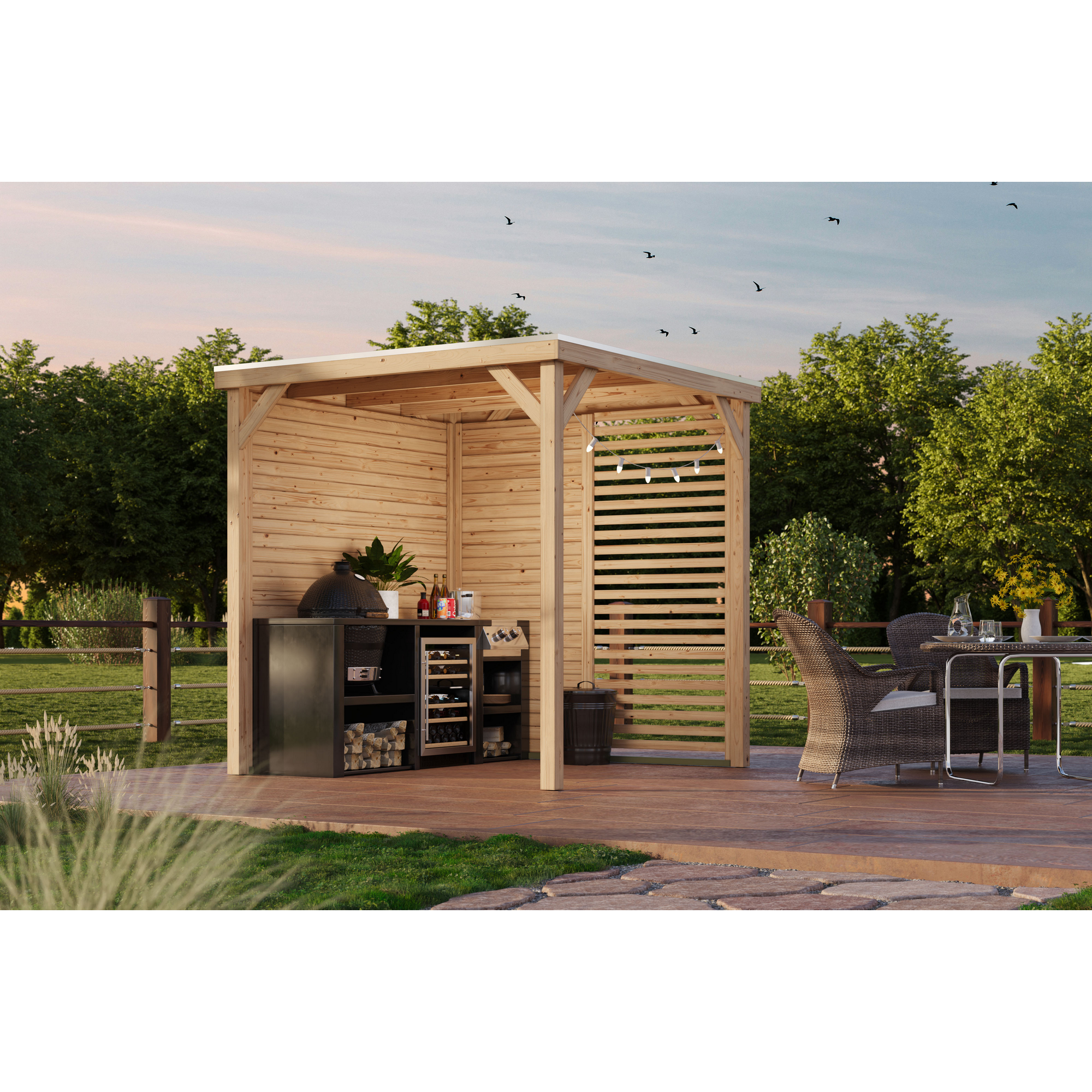 Pavillon 'Baros' naturbelassen 242 x 243 x 242 cm