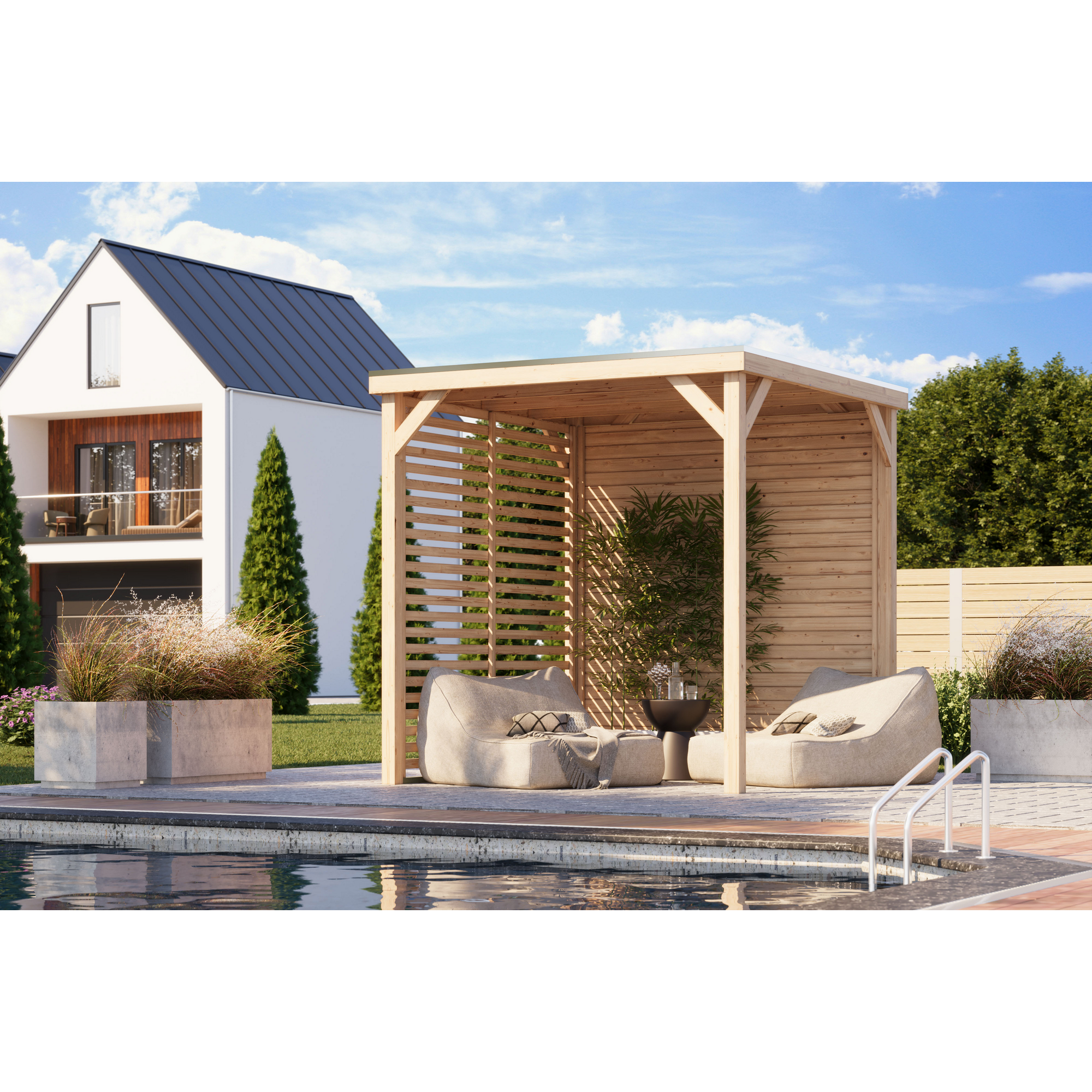 Pavillon 'Baros' naturbelassen 242 x 243 x 242 cm