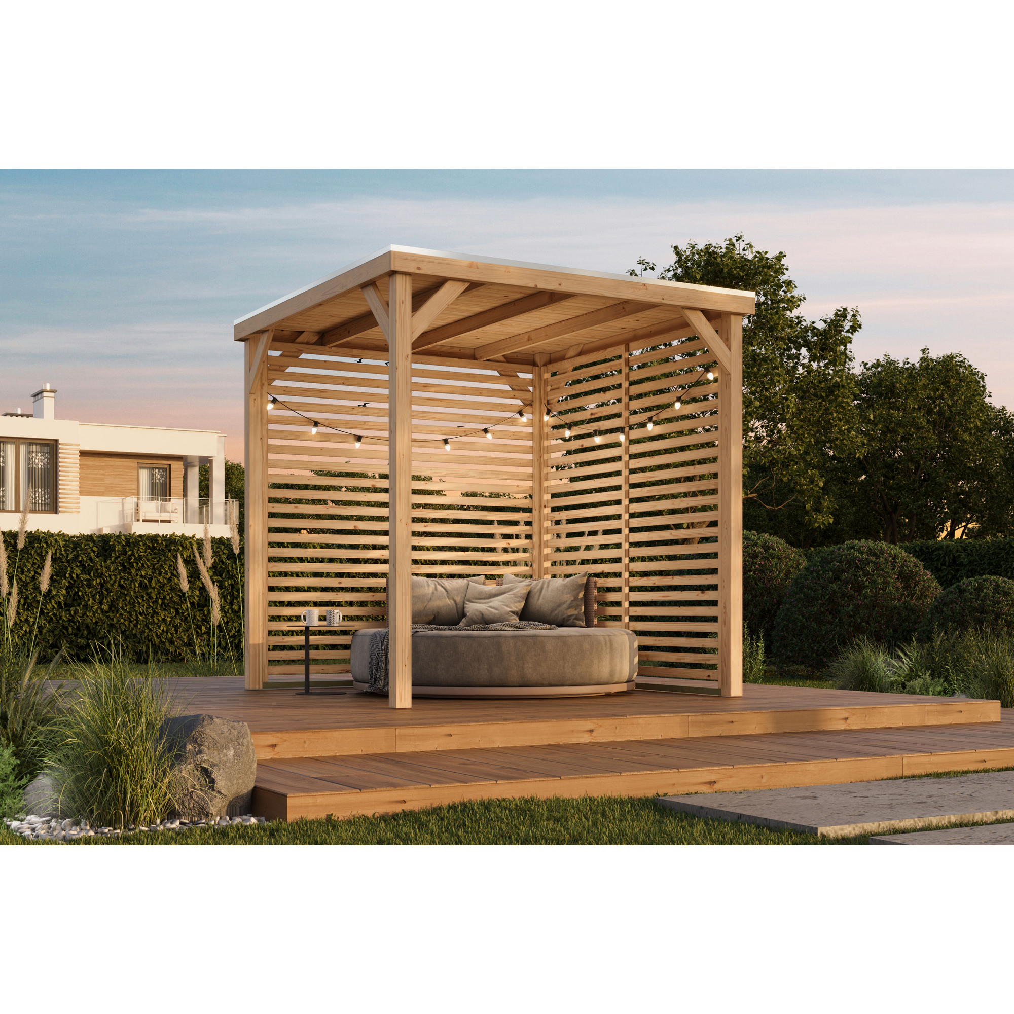 Pavillon 'Baros' naturbelassen 242 x 243 x 242 cm