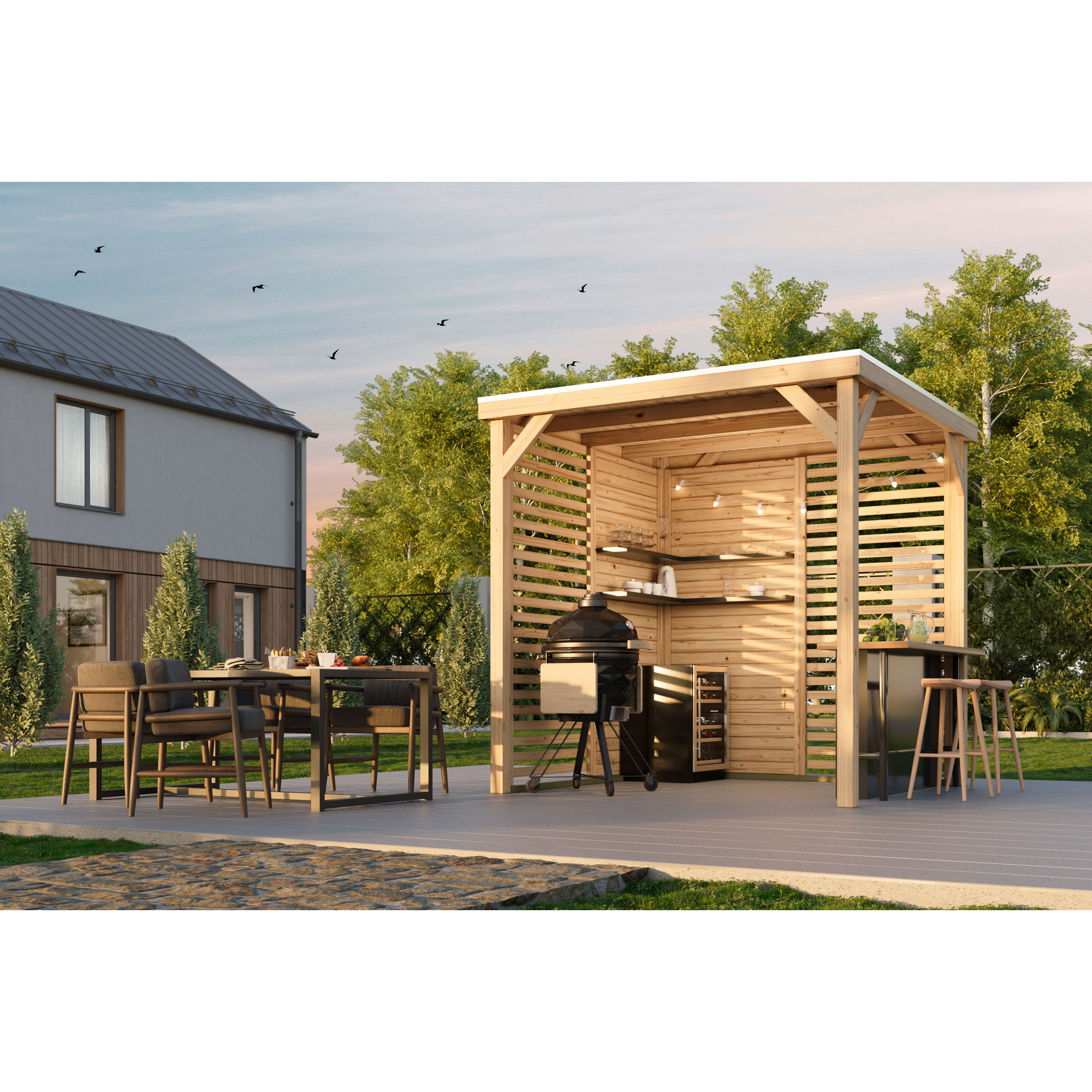 Pavillon 'Baros' naturbelassen 242 x 243 x 242 cm