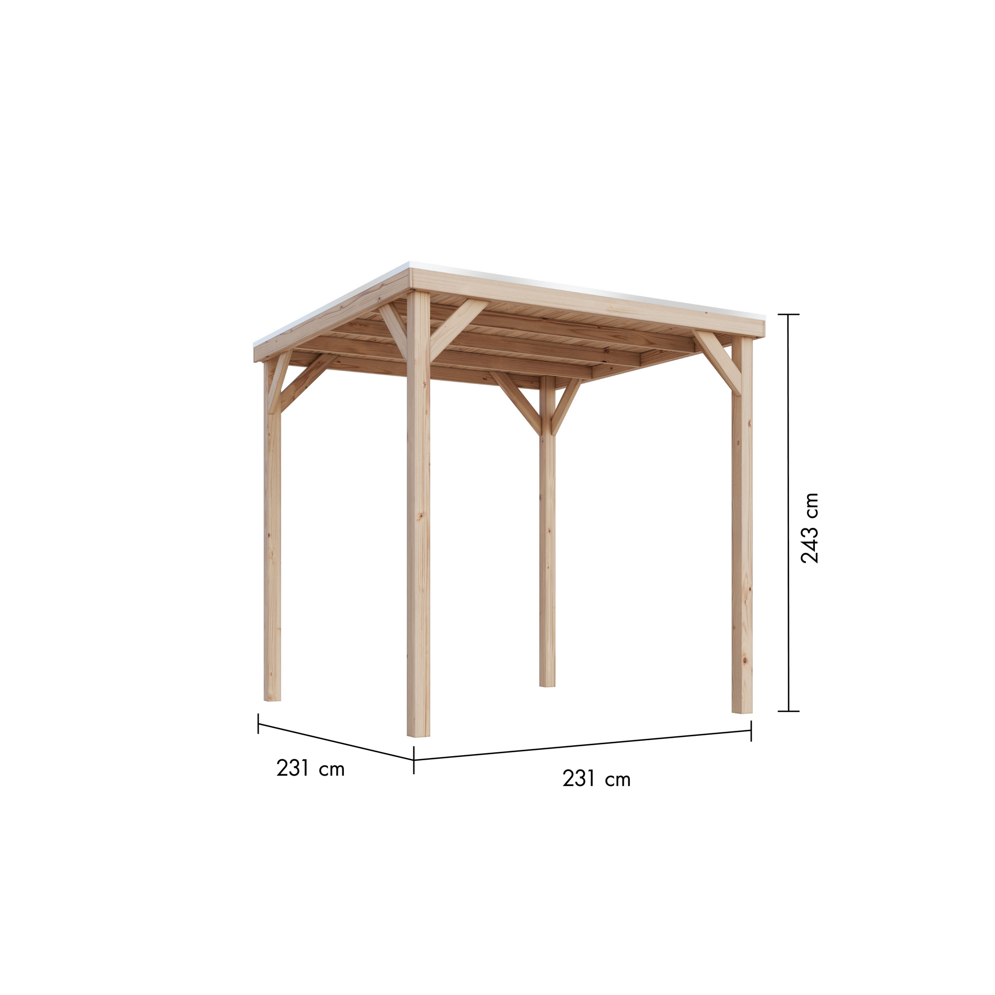 Pavillon 'Baros' naturbelassen 242 x 243 x 242 cm