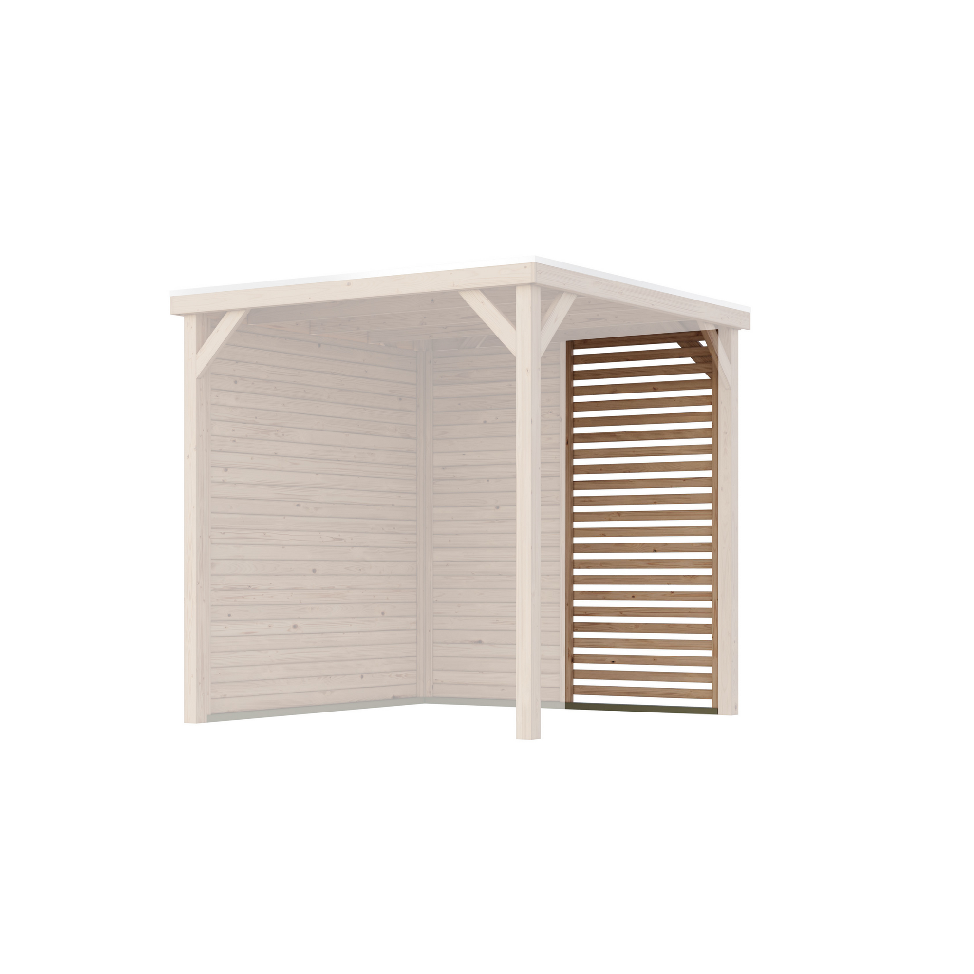 Seitenwand Lamellen Optik für Pavillon 'Baros' naturbelassen halbe Breite