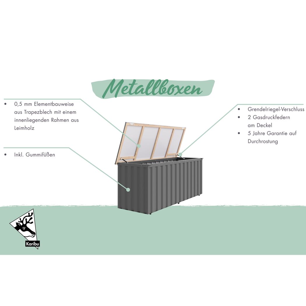 Freizeitbox 'Alumee 2' Metall graualuminium 172 x 82 cm