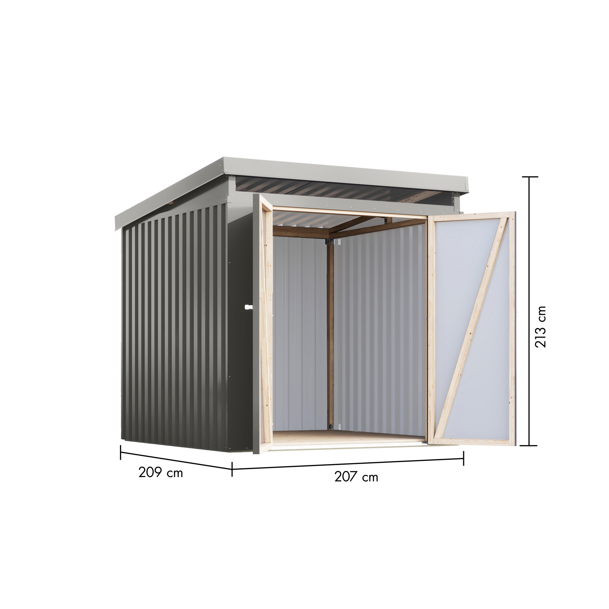 Metallgerätehaus 'Taurus 2' graualuminium 207 x 213 x 209 cm