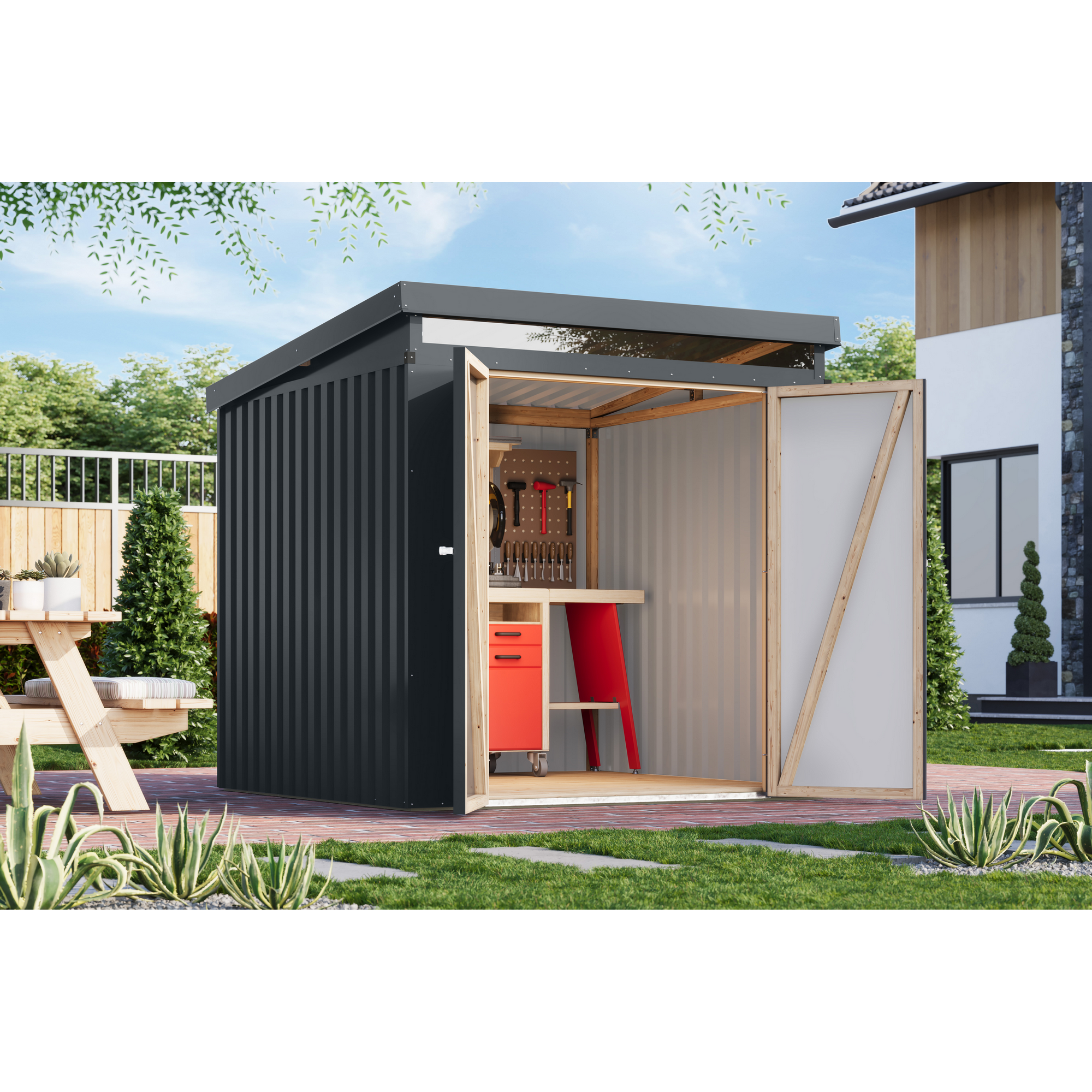 Metallgerätehaus 'Taurus 2' anthrazit 207 x 213 x 209 cm