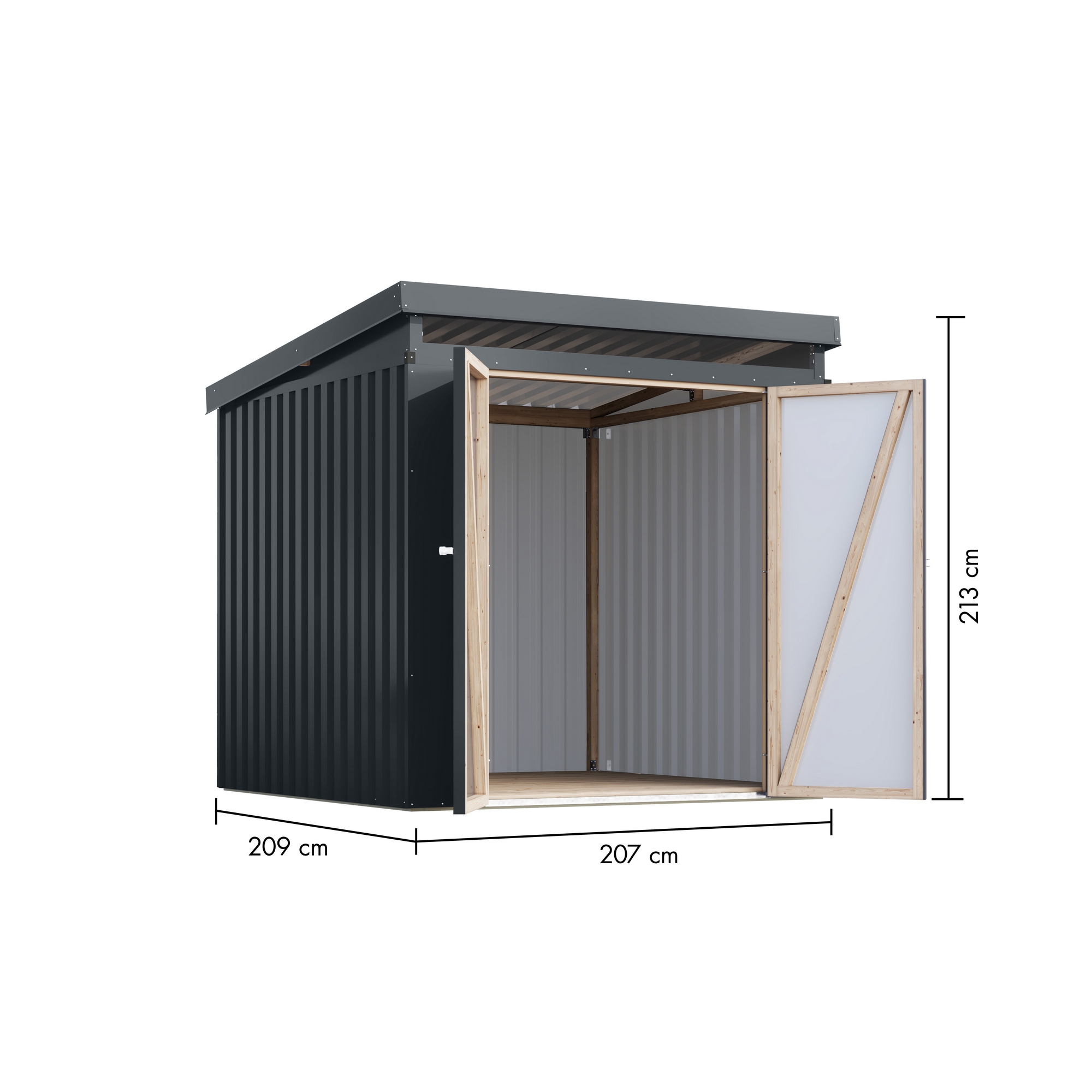 Metallgerätehaus 'Taurus 2' anthrazit 207 x 213 x 209 cm