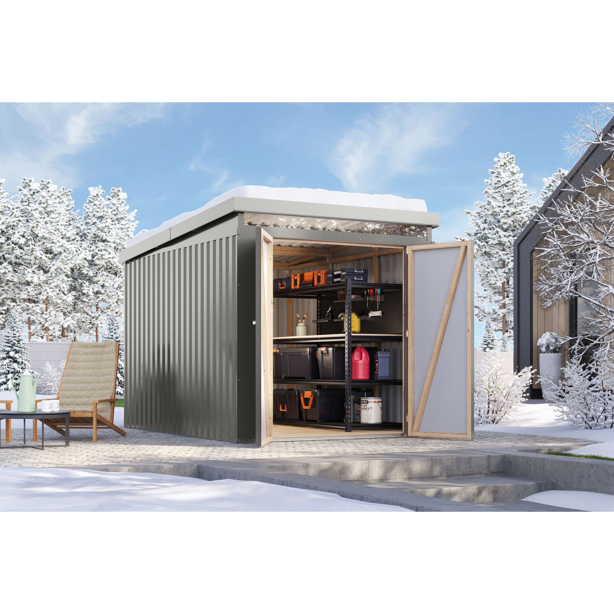 Metallgerätehaus 'Taurus 2,5' graualuminium 207 x 213 x 292 cm