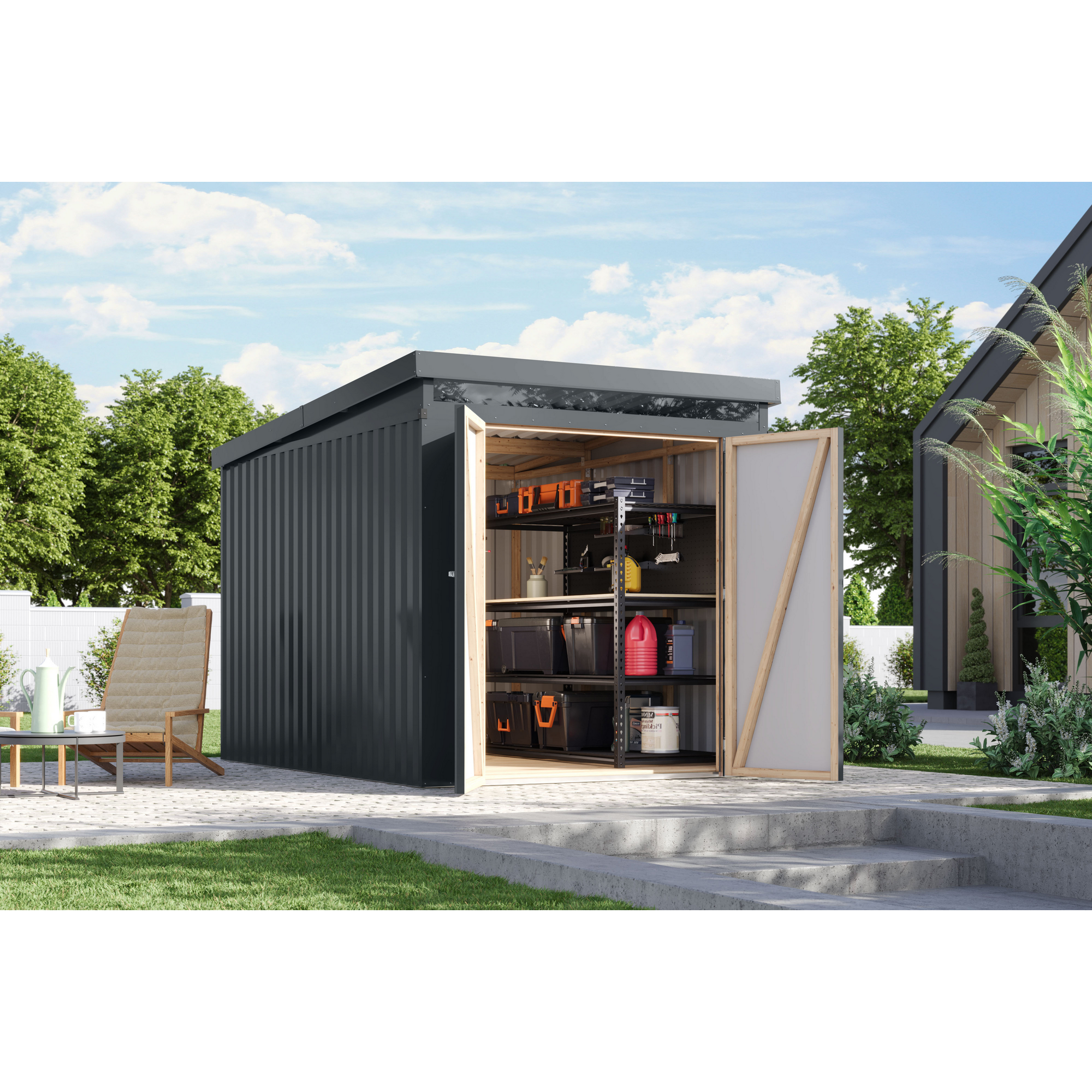 Metallgerätehaus 'Taurus 2,5' anthrazit 207 x 213 x 292 cm