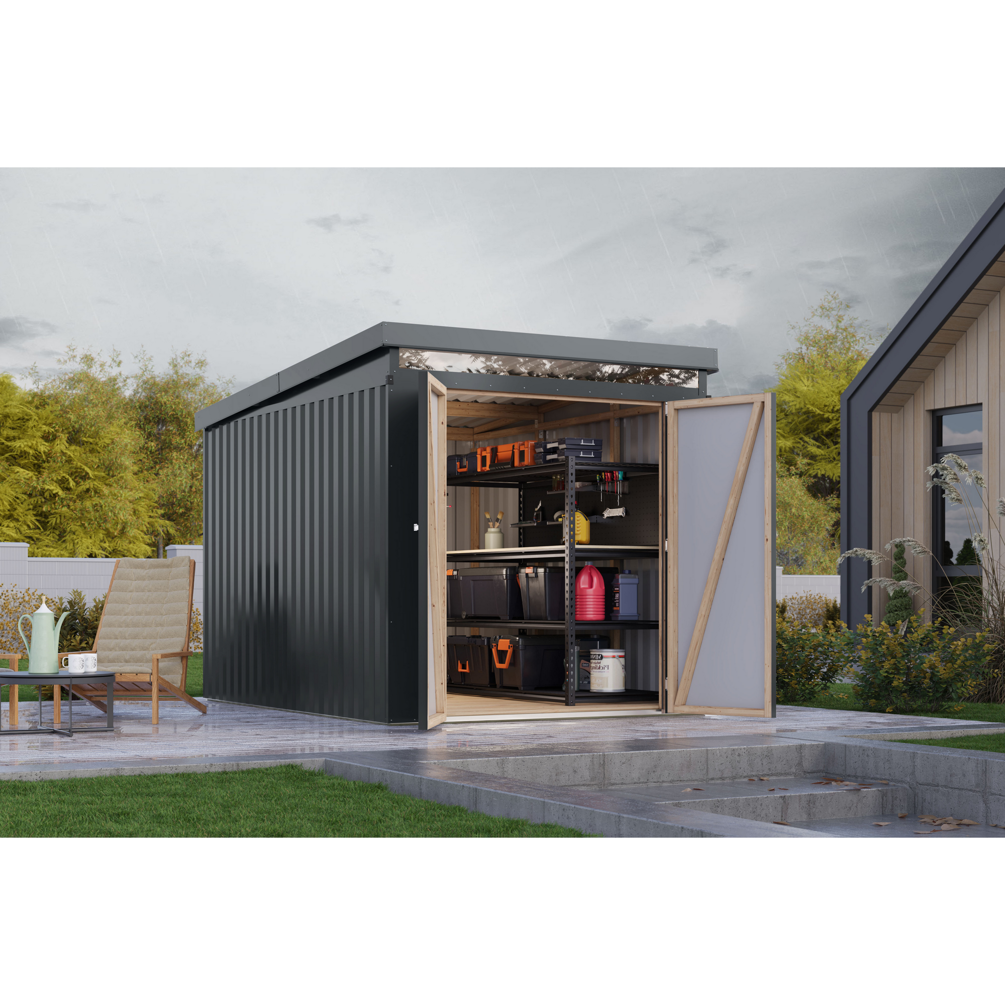 Metallgerätehaus 'Taurus 2,5' anthrazit 207 x 213 x 292 cm