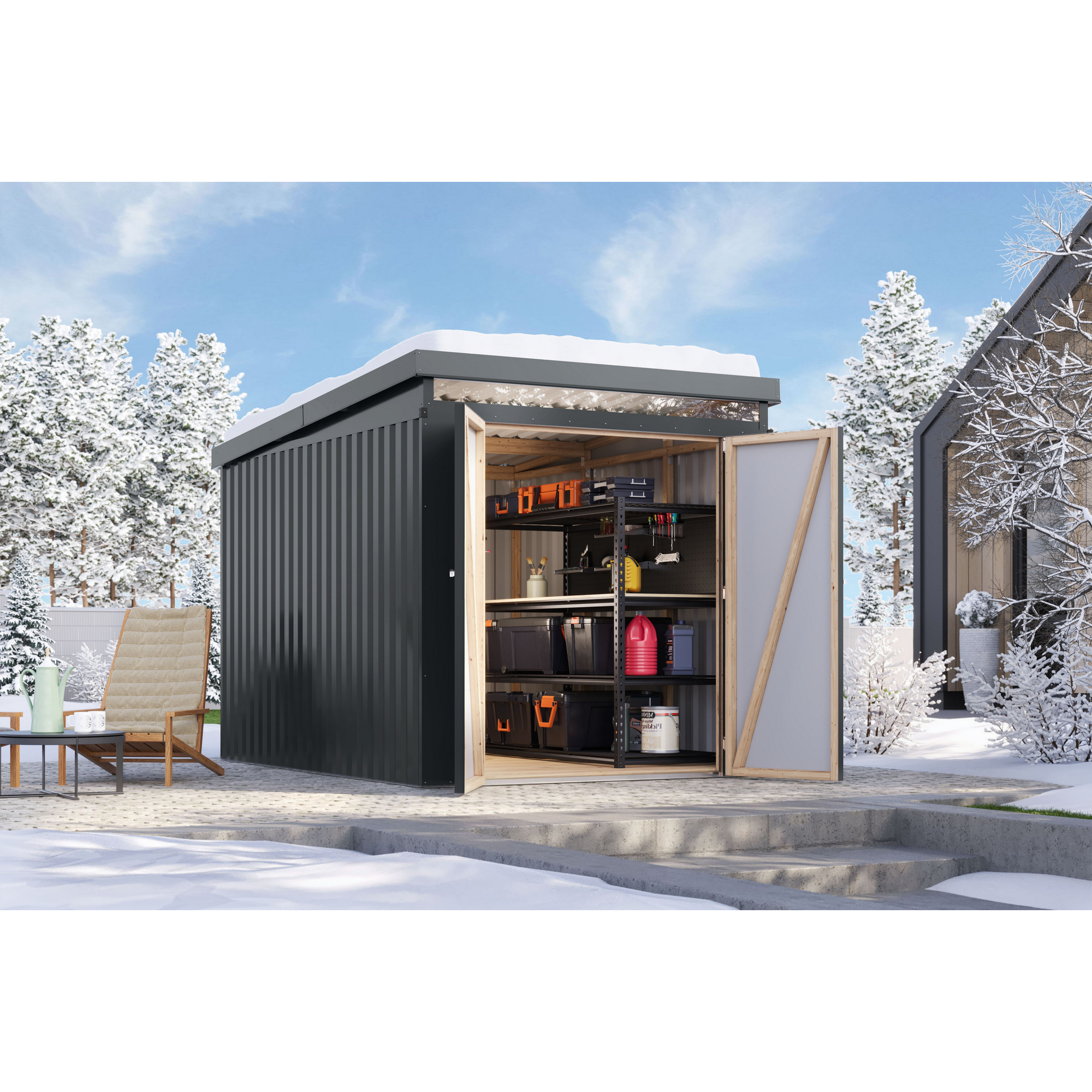 Metallgerätehaus 'Taurus 2,5' anthrazit 207 x 213 x 292 cm