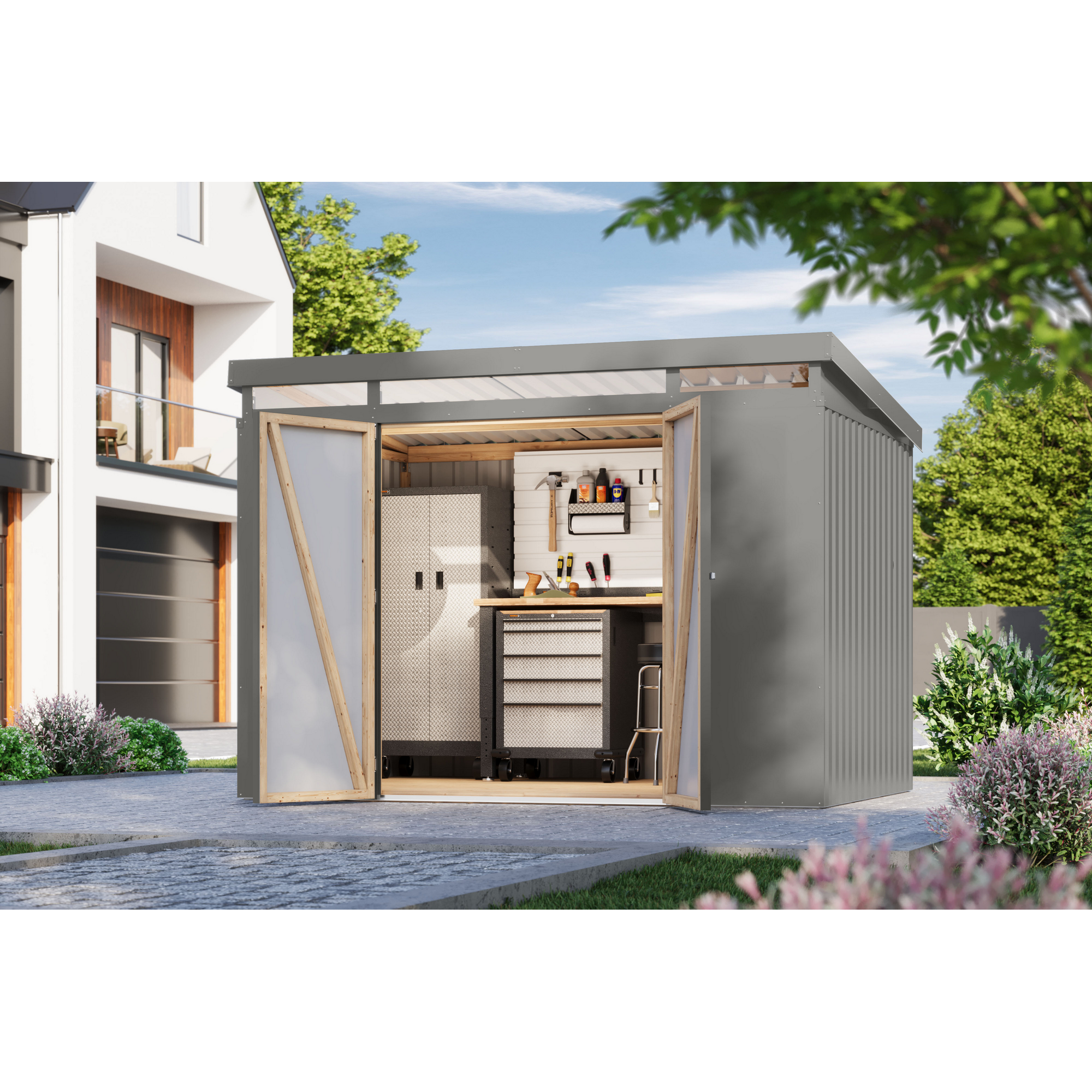 Metallgerätehaus 'Taurus 3' graualuminium 290 x 213 x 209 cm