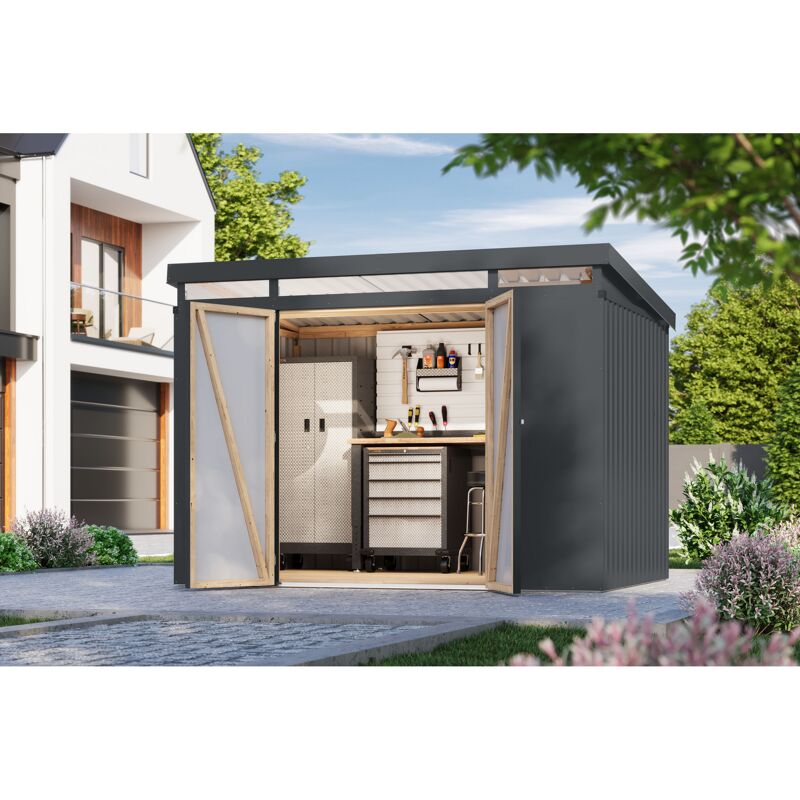 - 37 % KaribuMetallgerätehaus 'Taurus 3' anthrazit 290 x 213 x 209 cm 999,00 €1.599,00 €Lieferung nach HauseBestellbar in Troisdorf