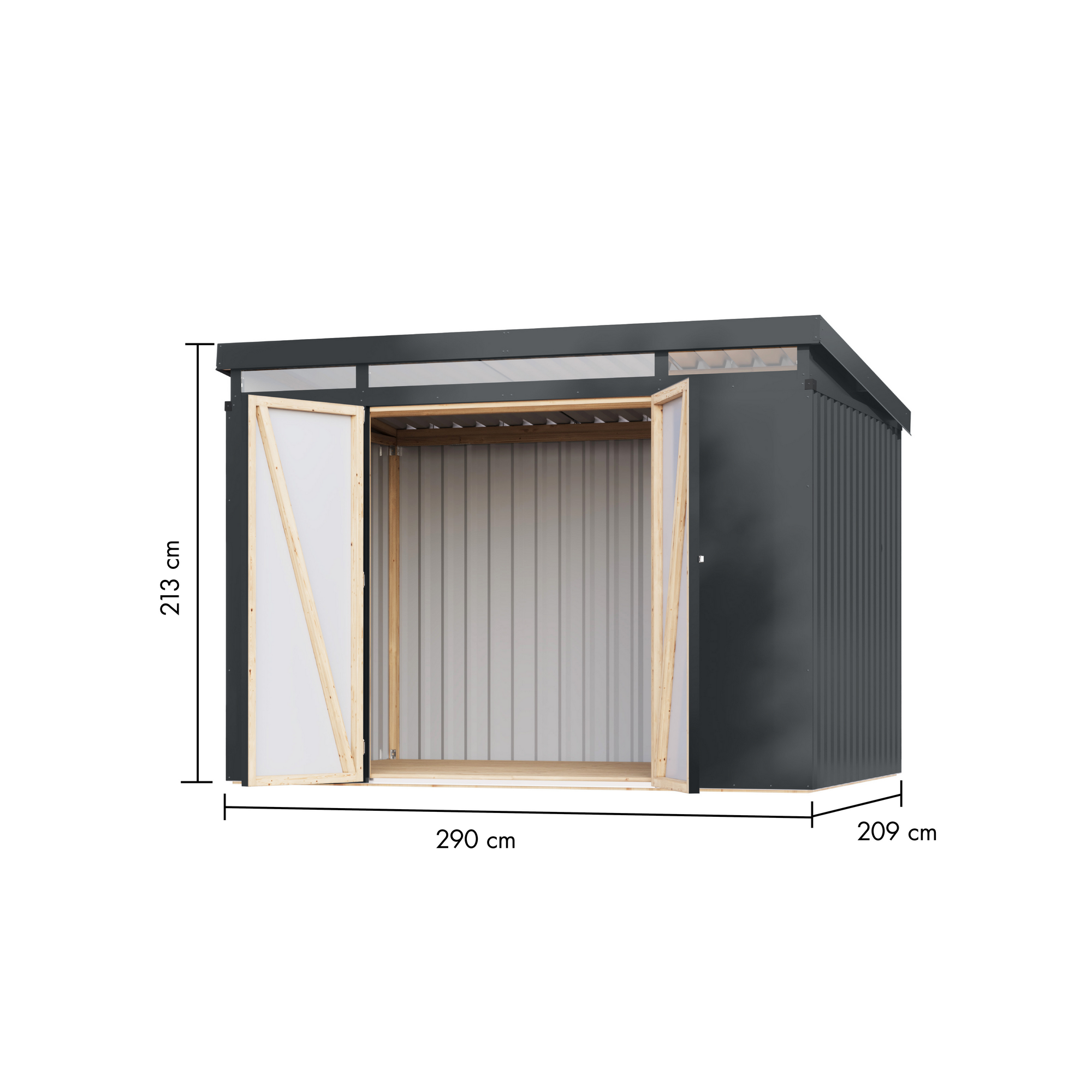 Metallgerätehaus 'Taurus 3' anthrazit 290 x 213 x 209 cm