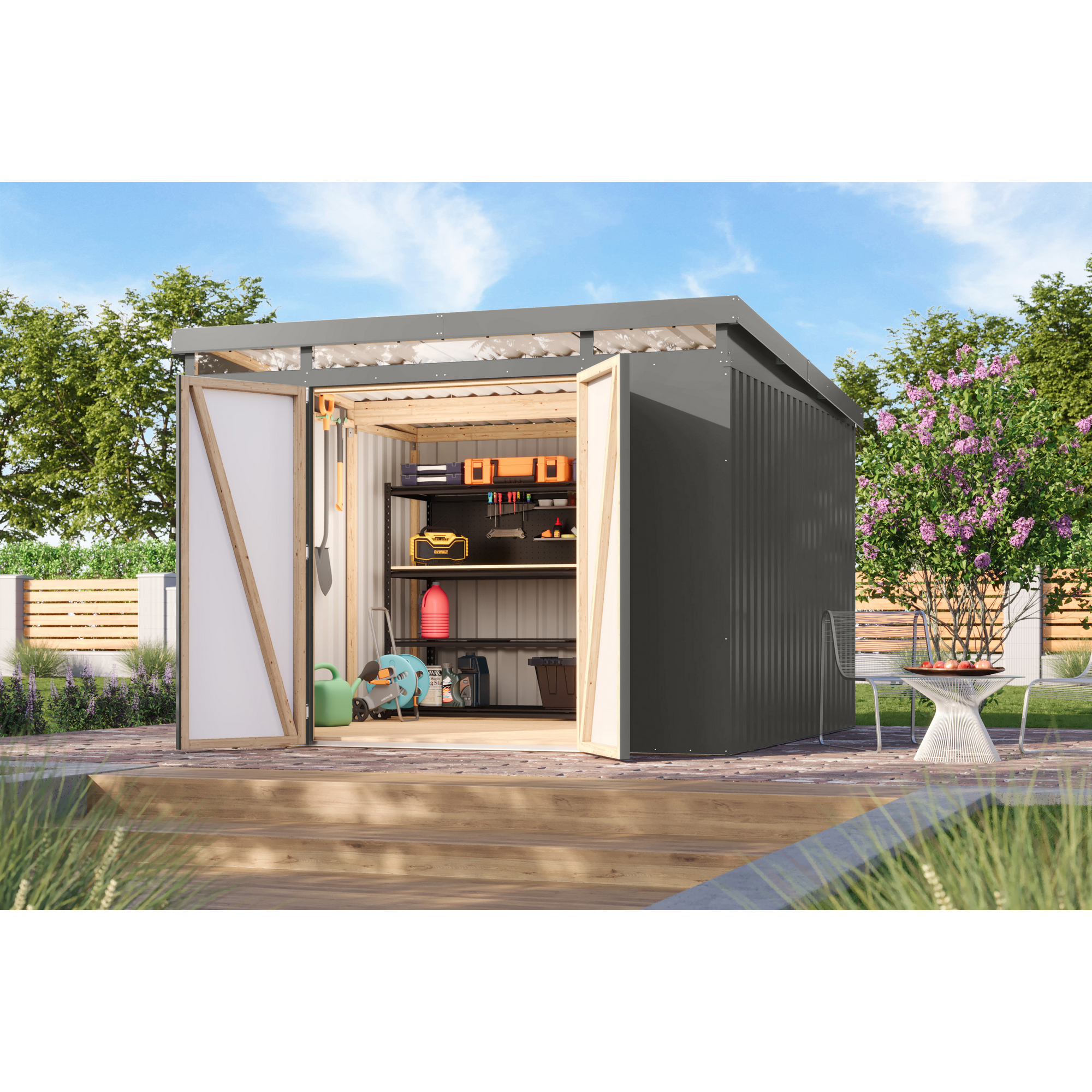 Metallgerätehaus 'Taurus 3,5' graualuminium 290 x 213 x 292 cm