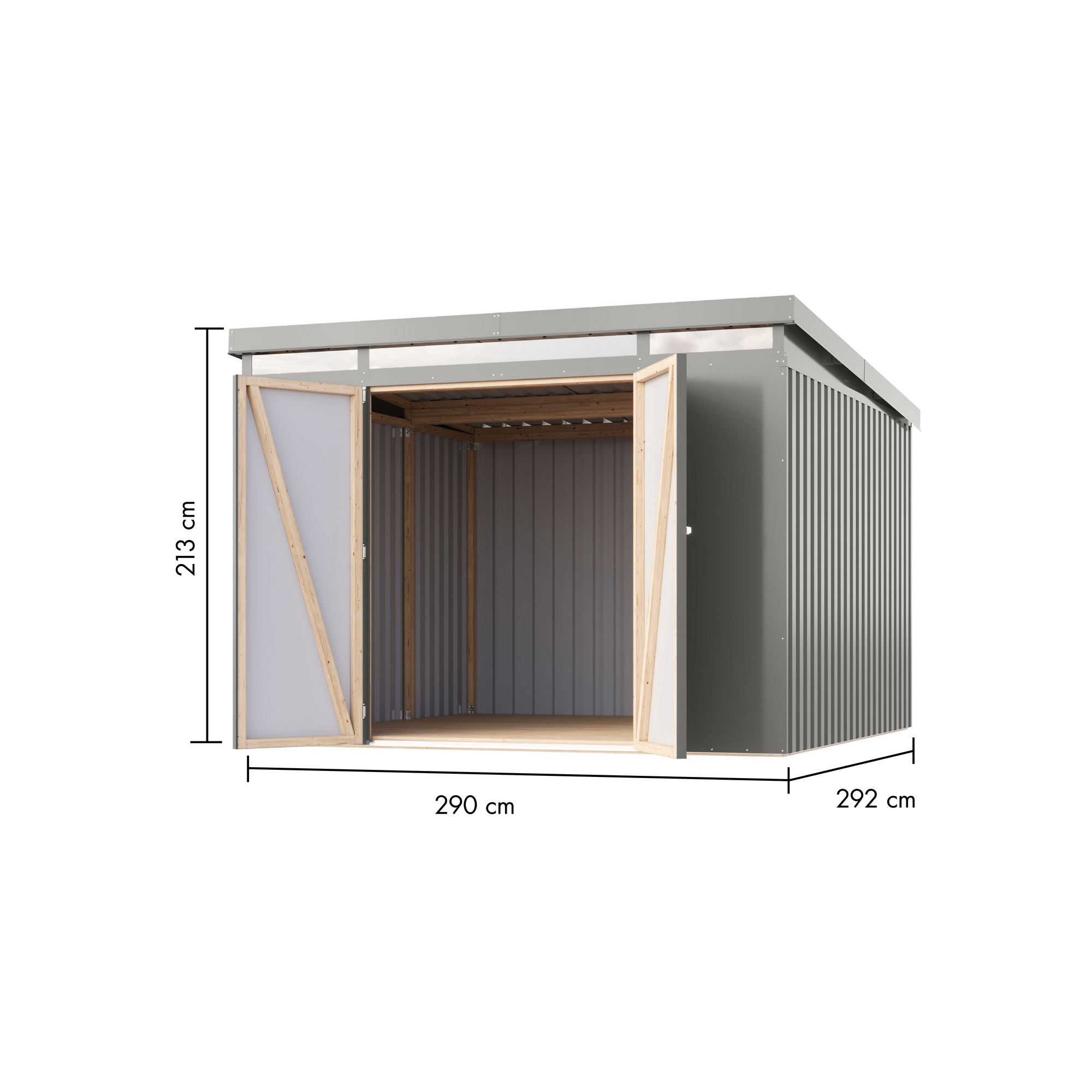 Metallgerätehaus 'Taurus 3,5' graualuminium 290 x 213 x 292 cm