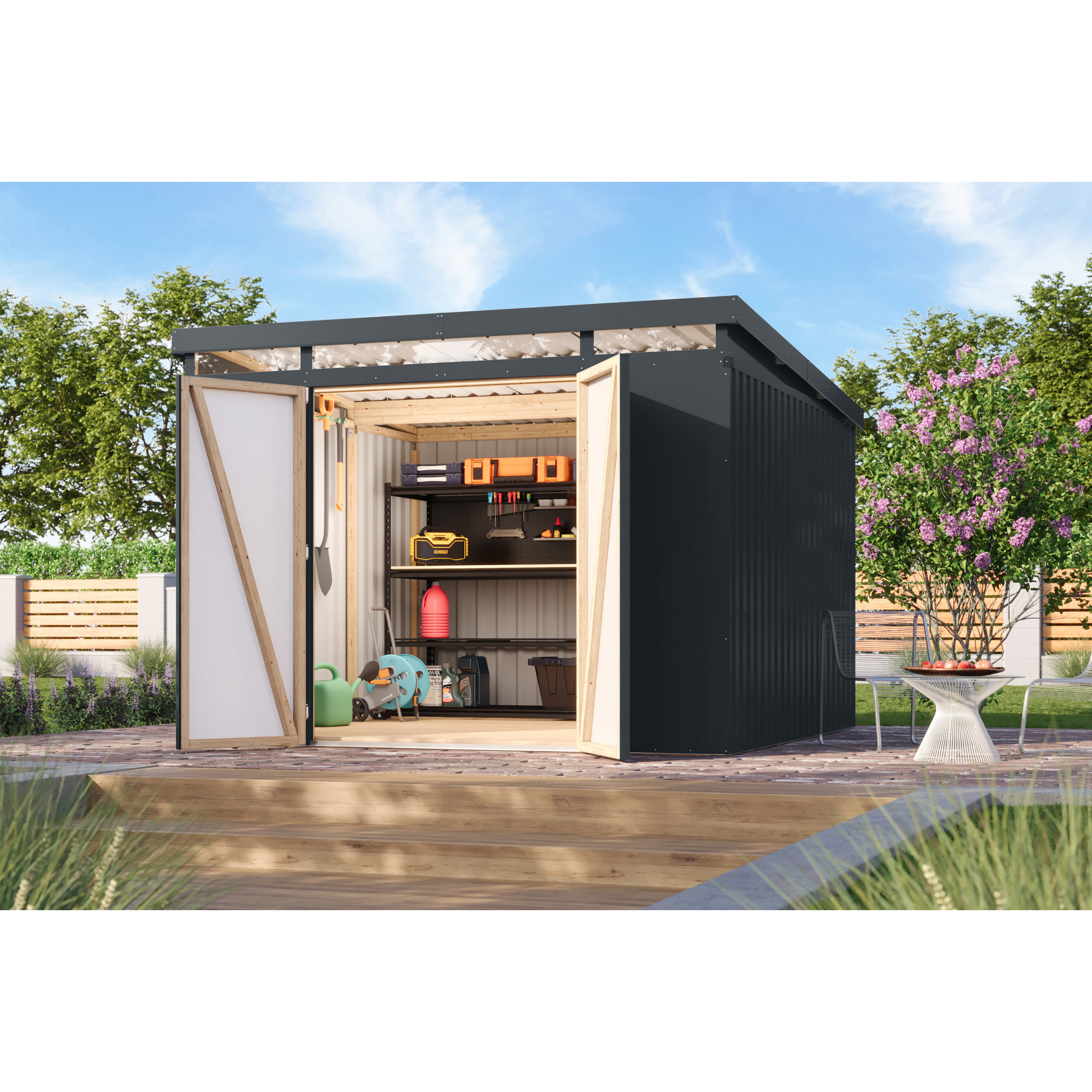 Metallgerätehaus 'Taurus 3,5' anthrazit 290 x 213 x 292 cm