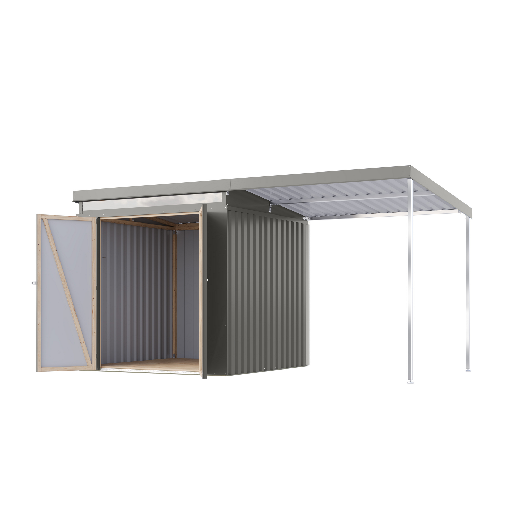 Metallgerätehaus-Set 'Taurus 2' graualuminium 414 x 213 x 209 cm