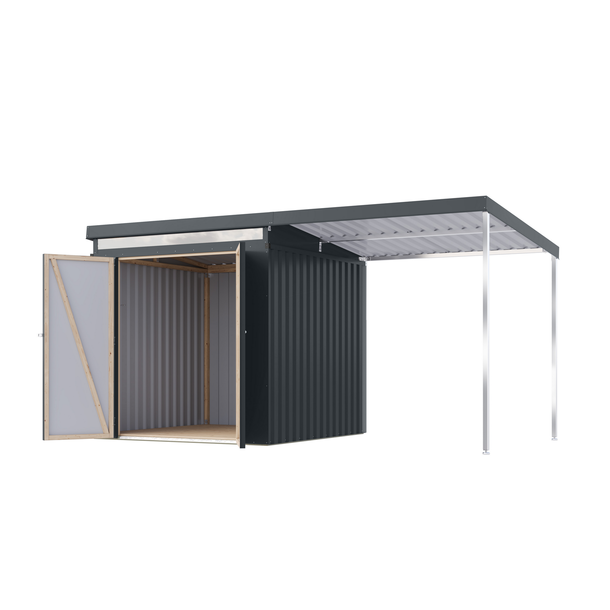 Metallgerätehaus-Set 'Taurus 2' anthrazit 414 x 213 x 209 cm