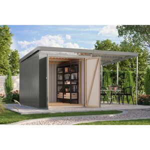 Metallgerätehaus-Set 'Taurus 2,5' graualuminium 414 x 213 x 292 cm