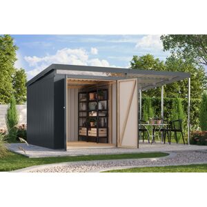 Metallgerätehaus-Set 'Taurus 2,5' anthrazit 414 x 213 x 292 cm