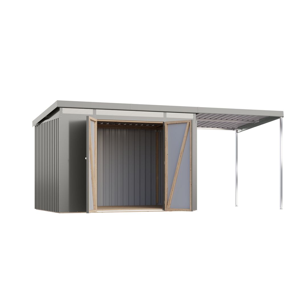 Metallgerätehaus-Set 'Taurus 3' graualuminium 497 x 213 x 209 cm