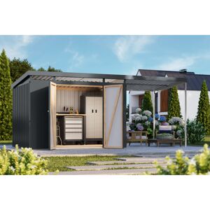 Metallgerätehaus-Set 'Taurus 3' anthrazit 497 x 213 x 209 cm