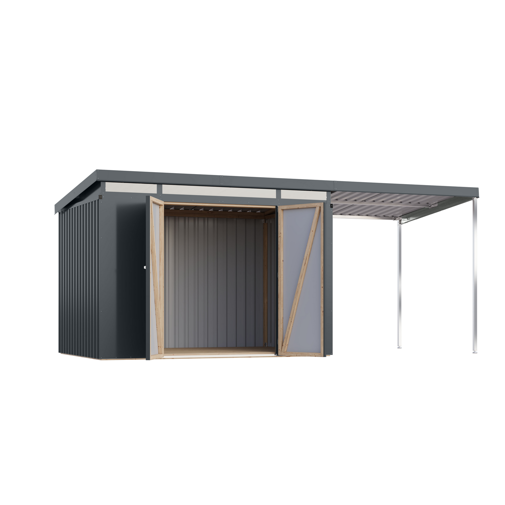 Metallgerätehaus-Set 'Taurus 3' anthrazit 497 x 213 x 209 cm