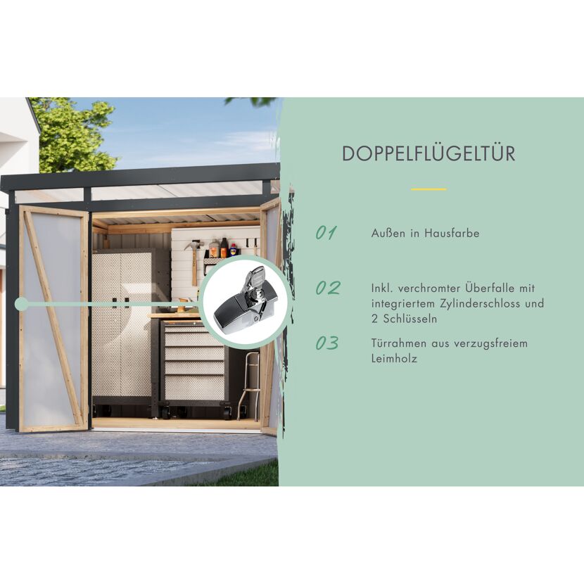 Metallgerätehaus-Set 'Taurus 3' anthrazit 497 x 213 x 209 cm