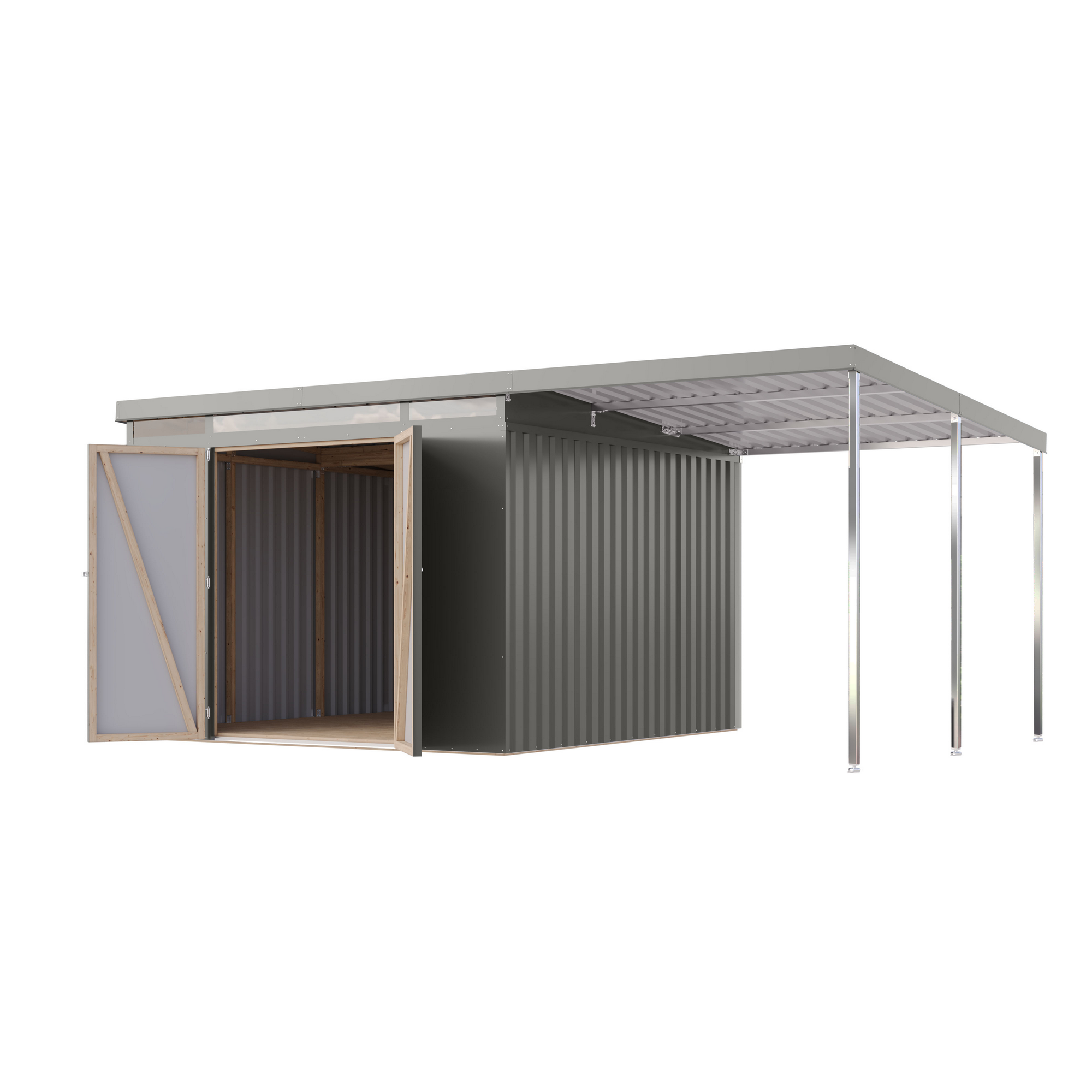 Metallgerätehaus-Set 'Taurus 3,5' graualuminium 497 x 213 x 292 cm