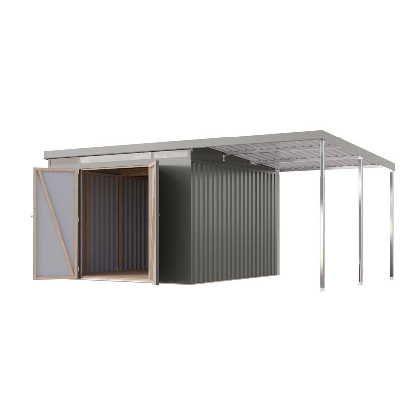 Metallgerätehaus-Set 'Taurus 3,5' graualuminium 497 x 213 x 292 cm