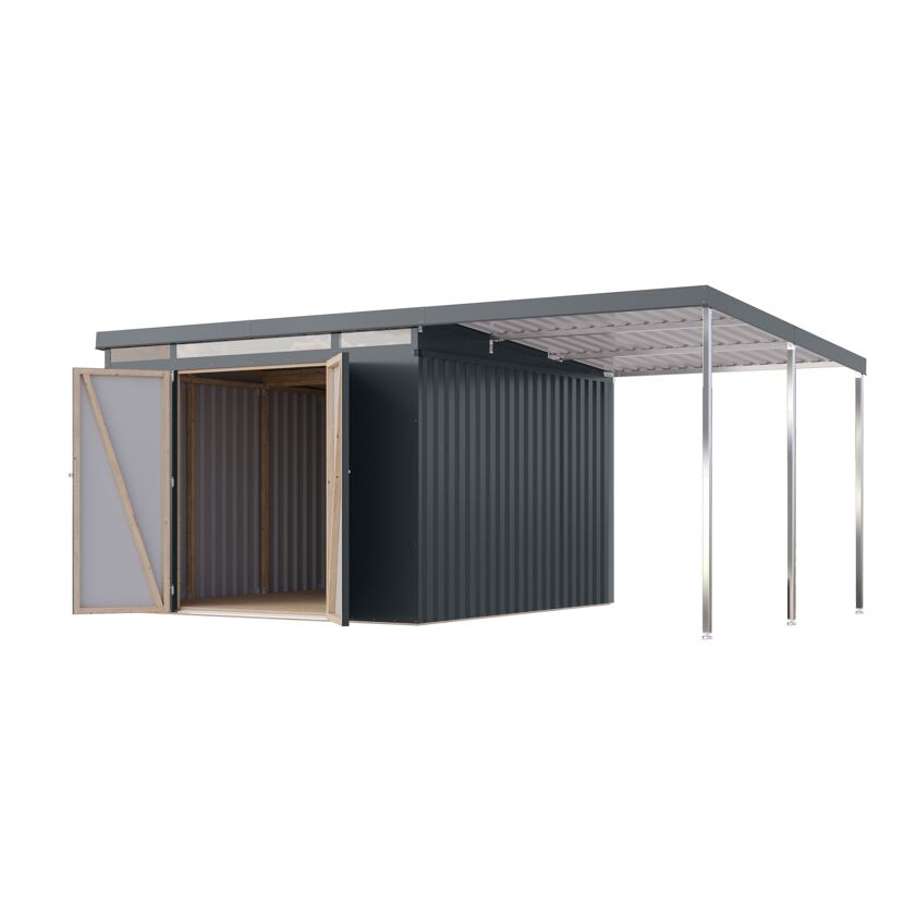 Metallgerätehaus-Set 'Taurus 3,5' anthrazit 497 x 213 x 292 cm