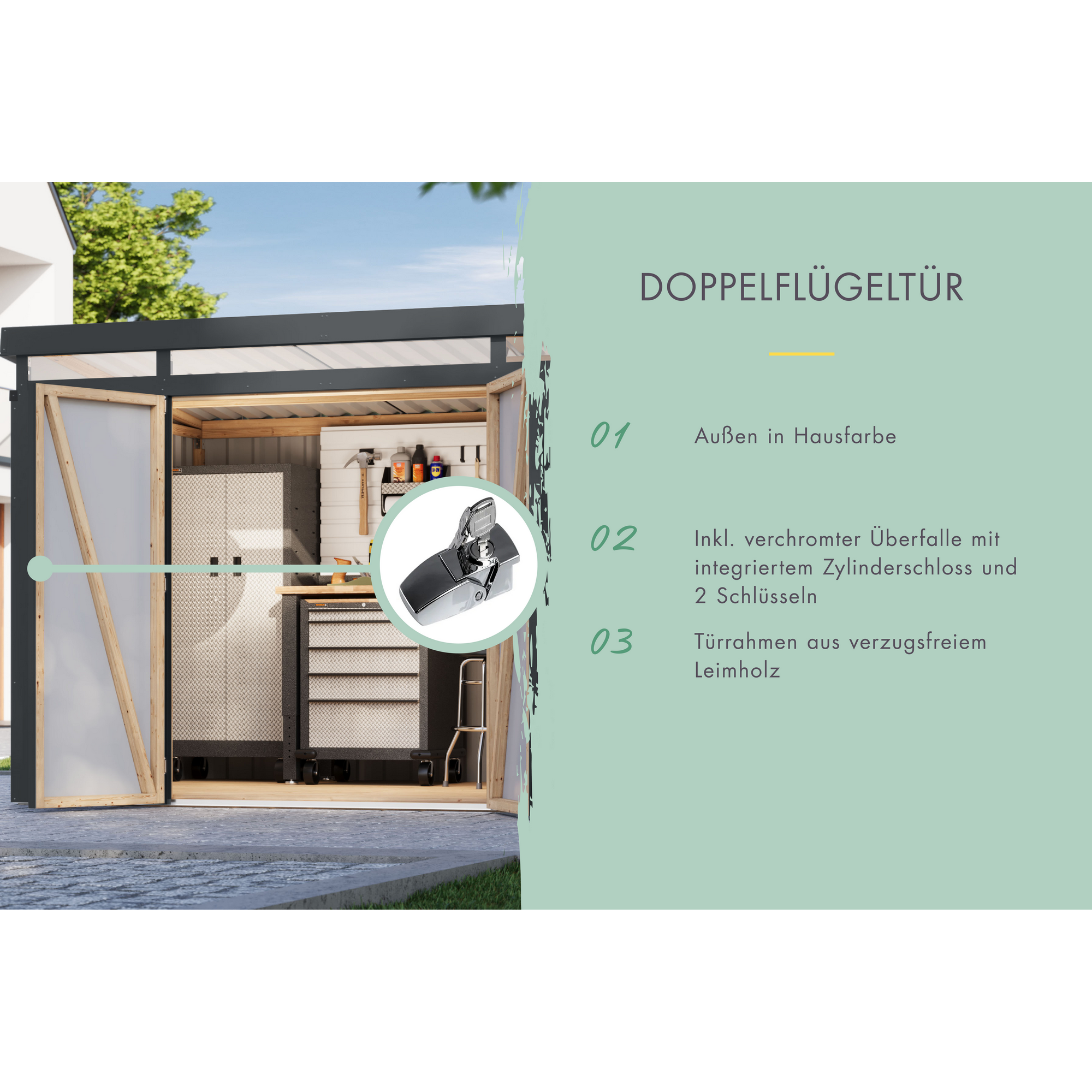 Metallgerätehaus-Set 'Taurus 3,5' anthrazit 497 x 213 x 292 cm