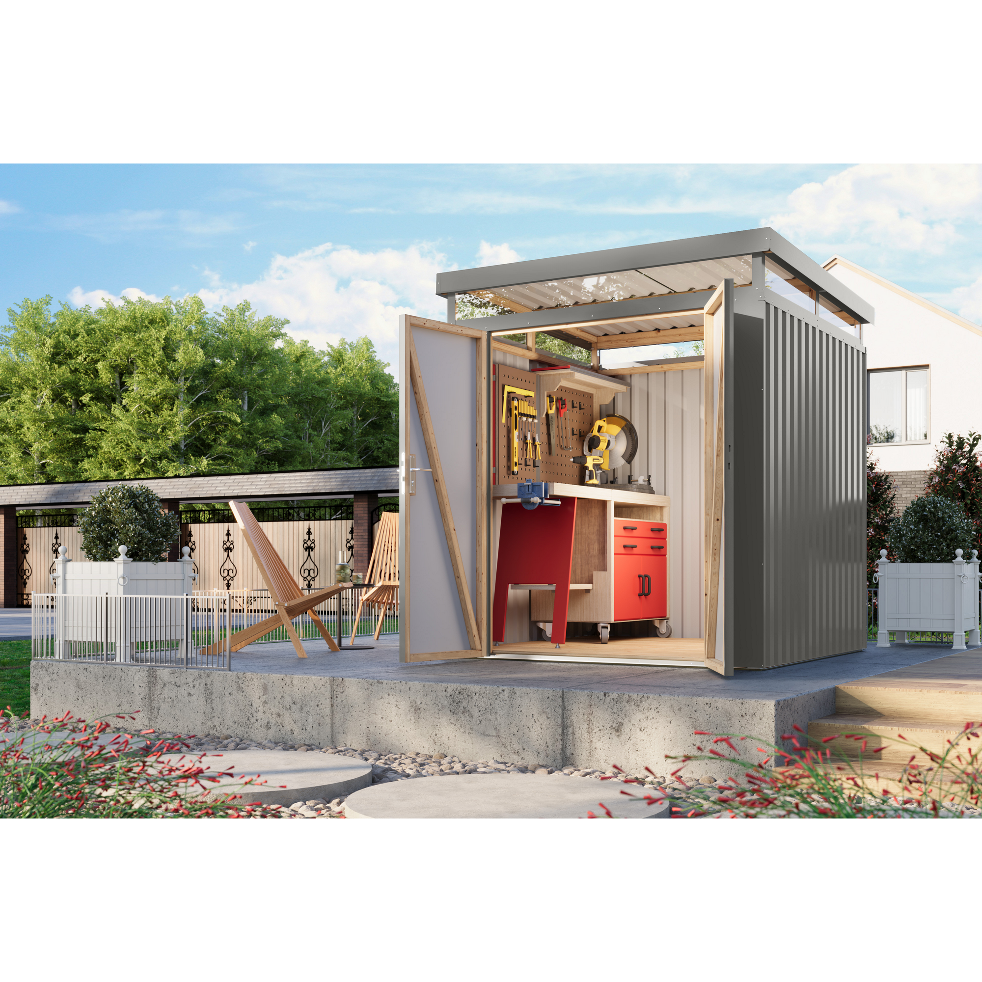 Metallgerätehaus 'Daro 2' graualuminium 207 x 239 x 209 cm