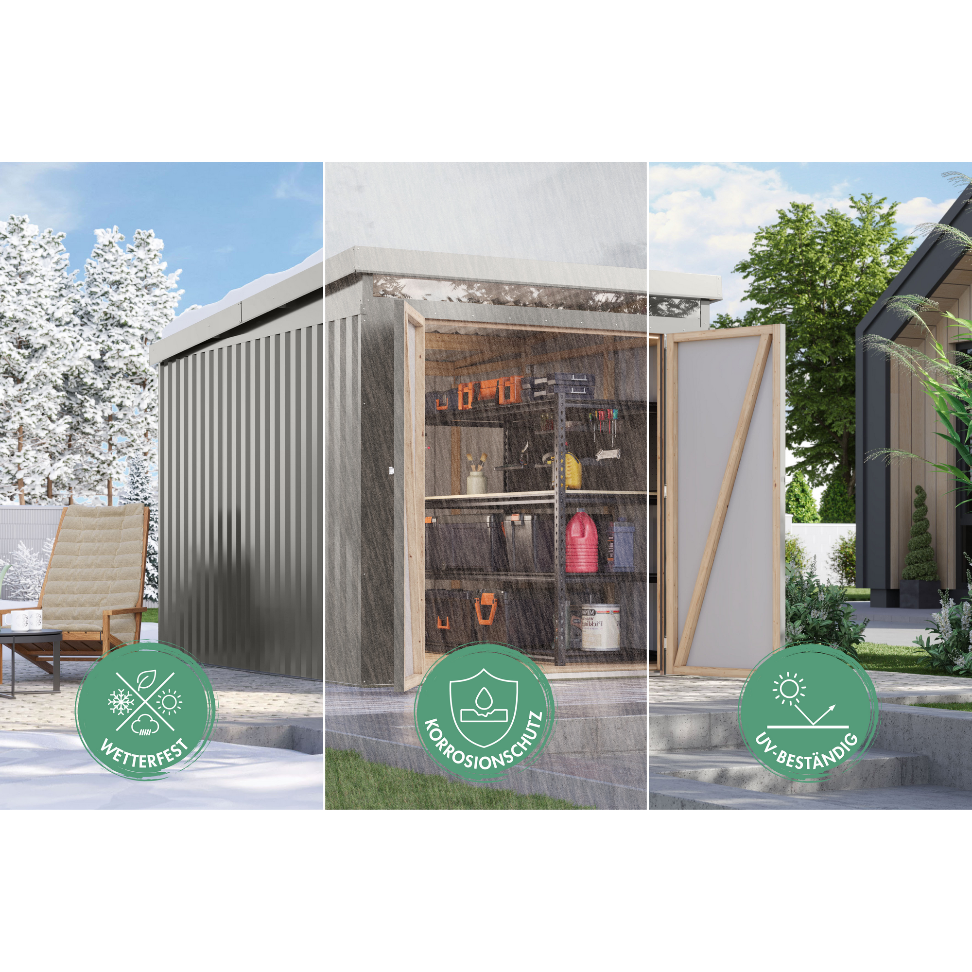 Metallgerätehaus 'Daro 2' graualuminium 207 x 239 x 209 cm