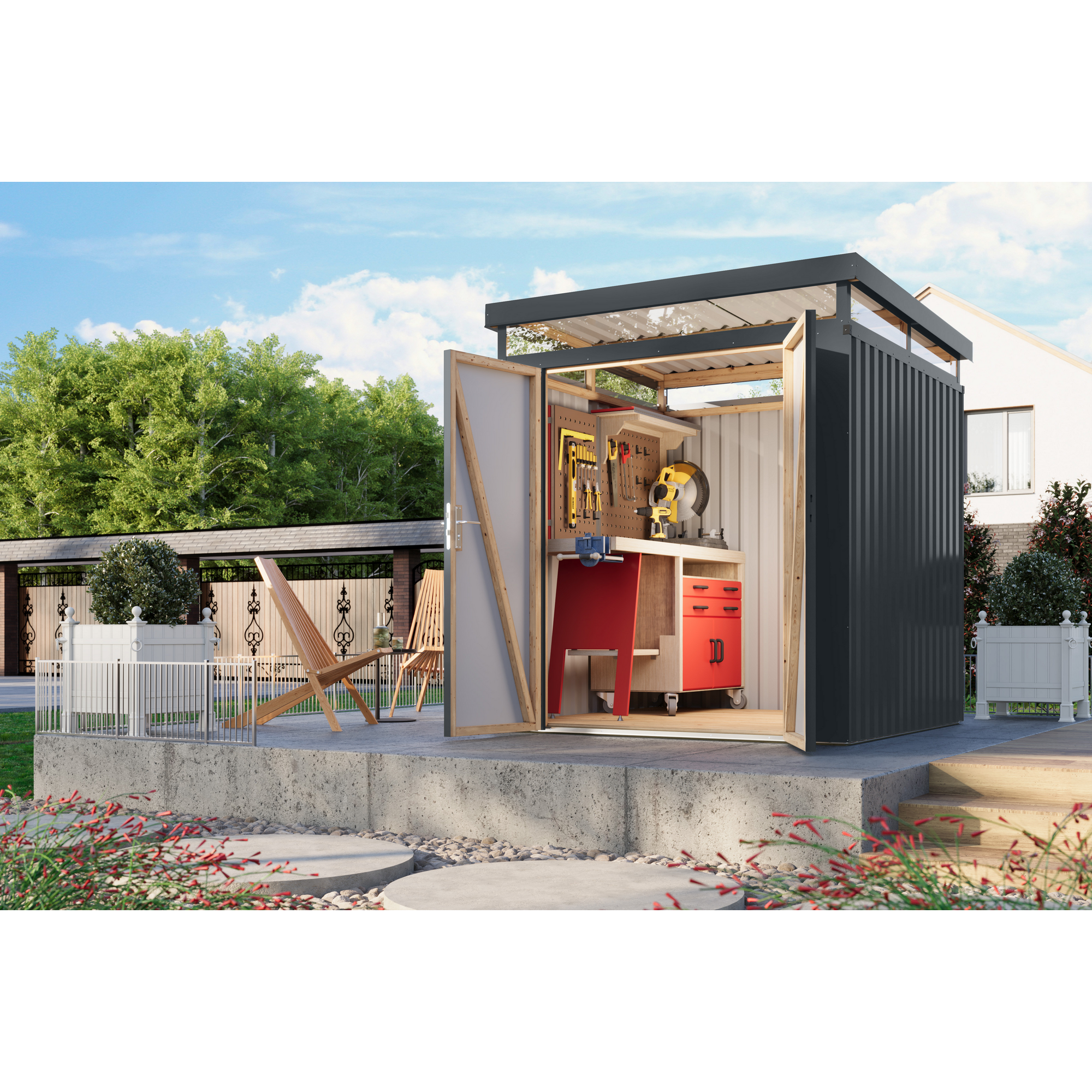 Metallgerätehaus 'Daro 2' anthrazit 207 x 239 x 209 cm