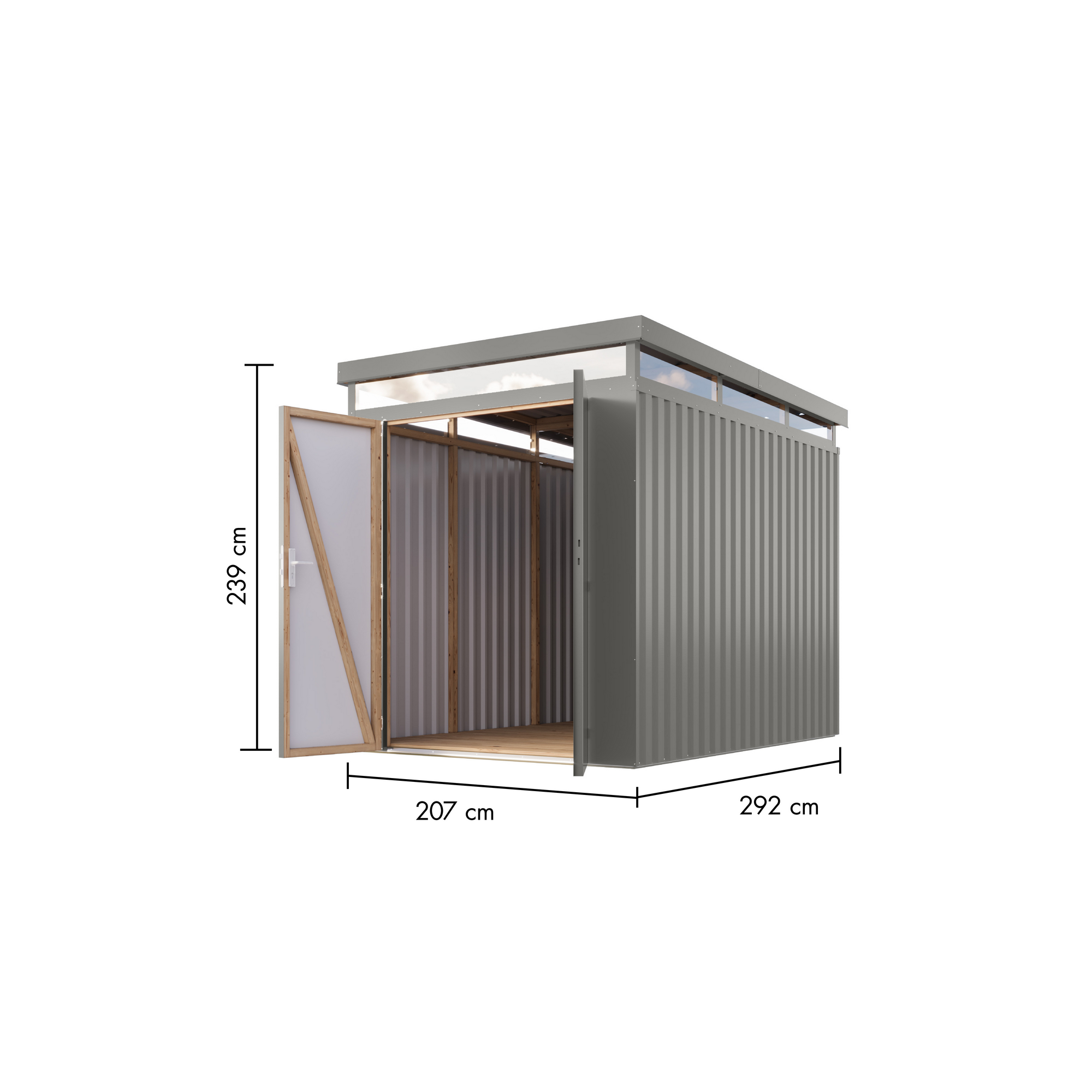 Metallgerätehaus 'Daro 2,5' graualuminium 207 x 239 x 292 cm