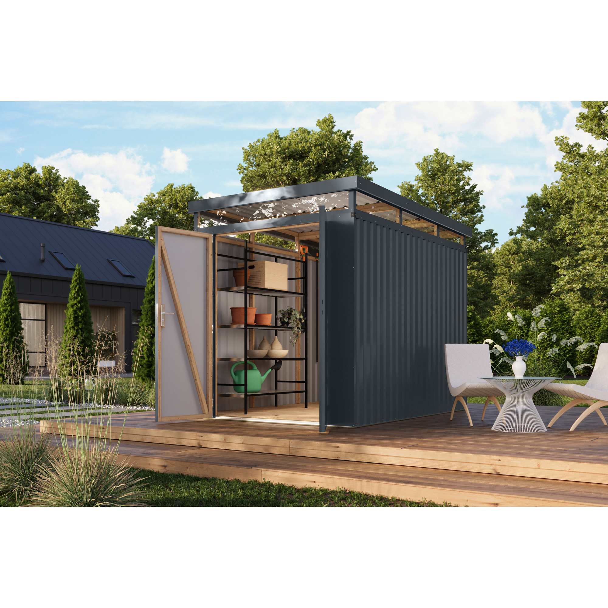 Metallgerätehaus 'Daro 2,5' anthrazit 207 x 239 x 292 cm