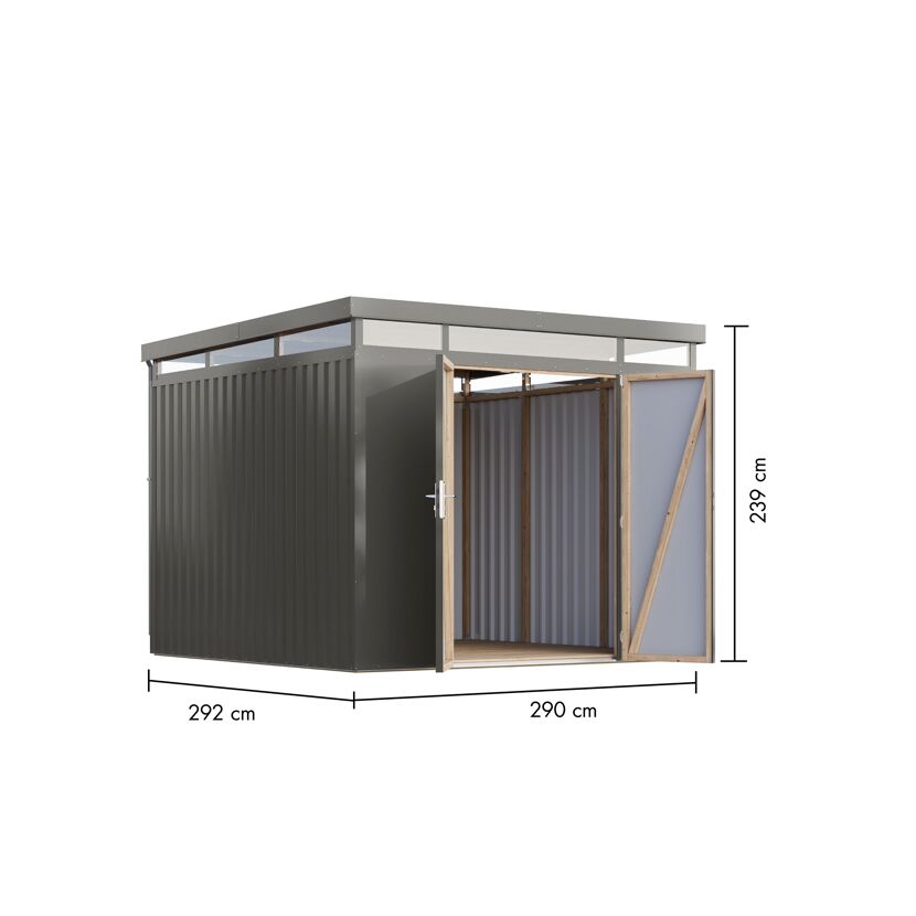 Metallgerätehaus 'Daro 3,5' graualuminium 290 x 239 x 292 cm